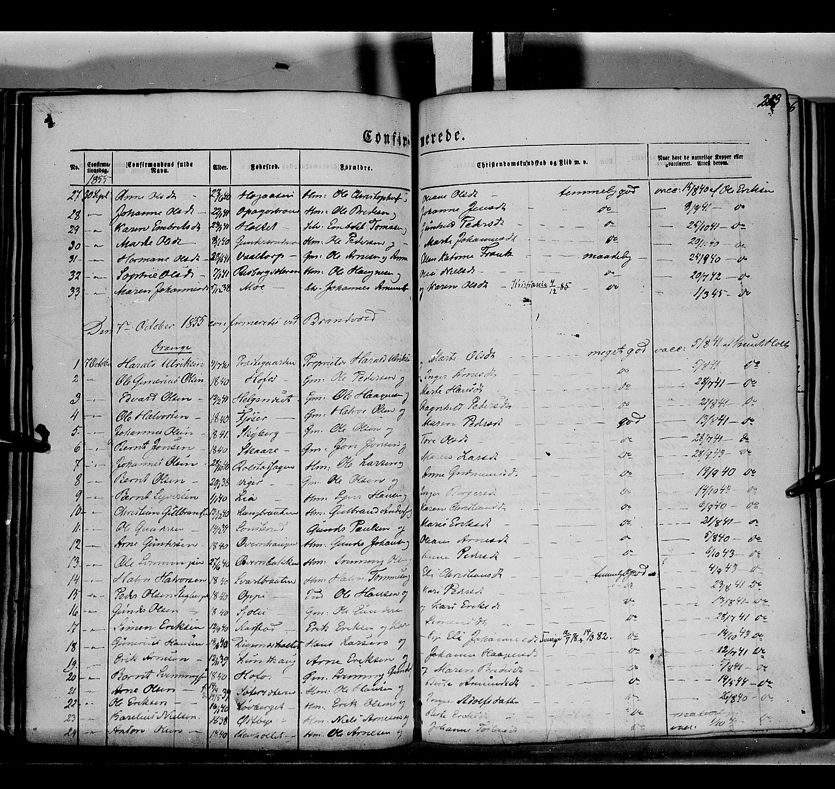 Grue prestekontor, SAH/PREST-036/H/Ha/Haa/L0008: Parish register (official) no. 8, 1847-1858, p. 203