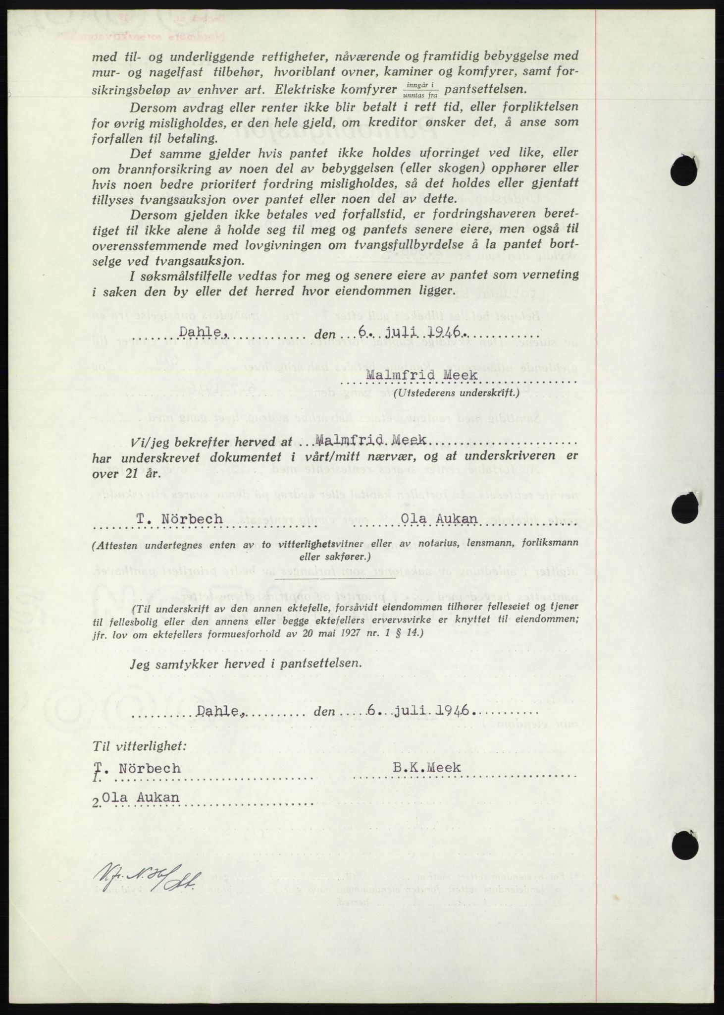 Nordmøre sorenskriveri, AV/SAT-A-4132/1/2/2Ca: Mortgage book no. B94, 1946-1946, Diary no: : 1273/1946