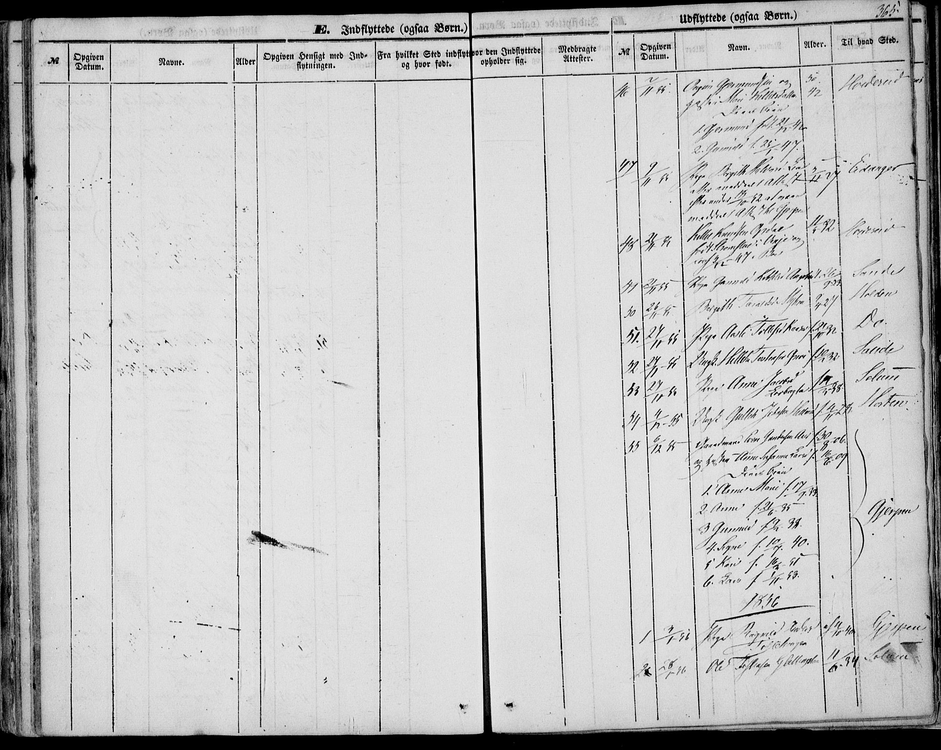 Bø kirkebøker, SAKO/A-257/F/Fa/L0008: Parish register (official) no. 8, 1849-1861, p. 365