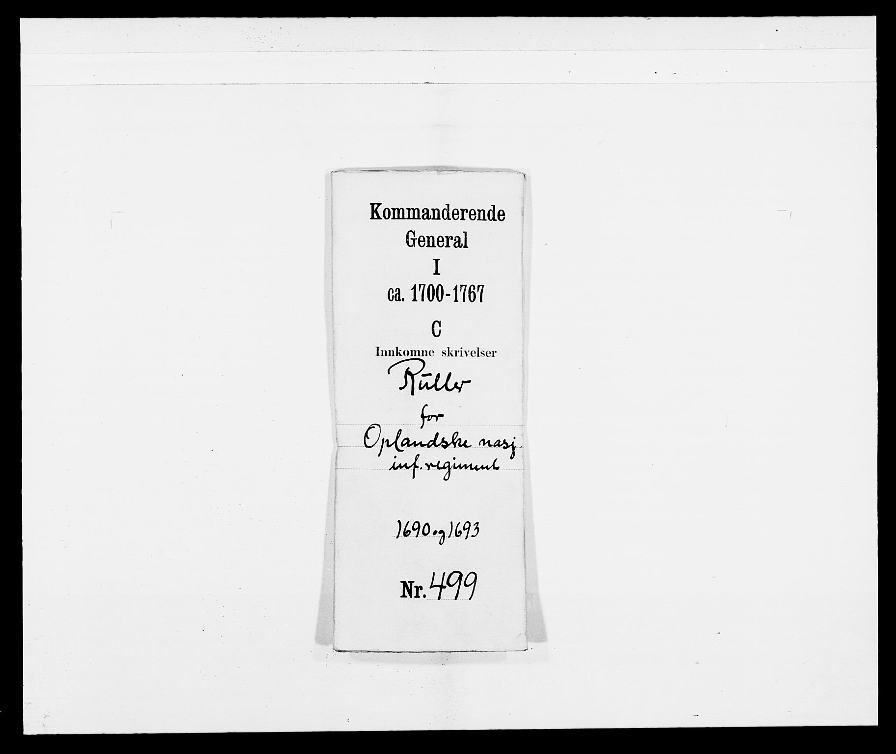 Kommanderende general (KG I) med Det norske krigsdirektorium, AV/RA-EA-5419/E/Ea/L0499: Opplandske regiment, 1690-1693, p. 6