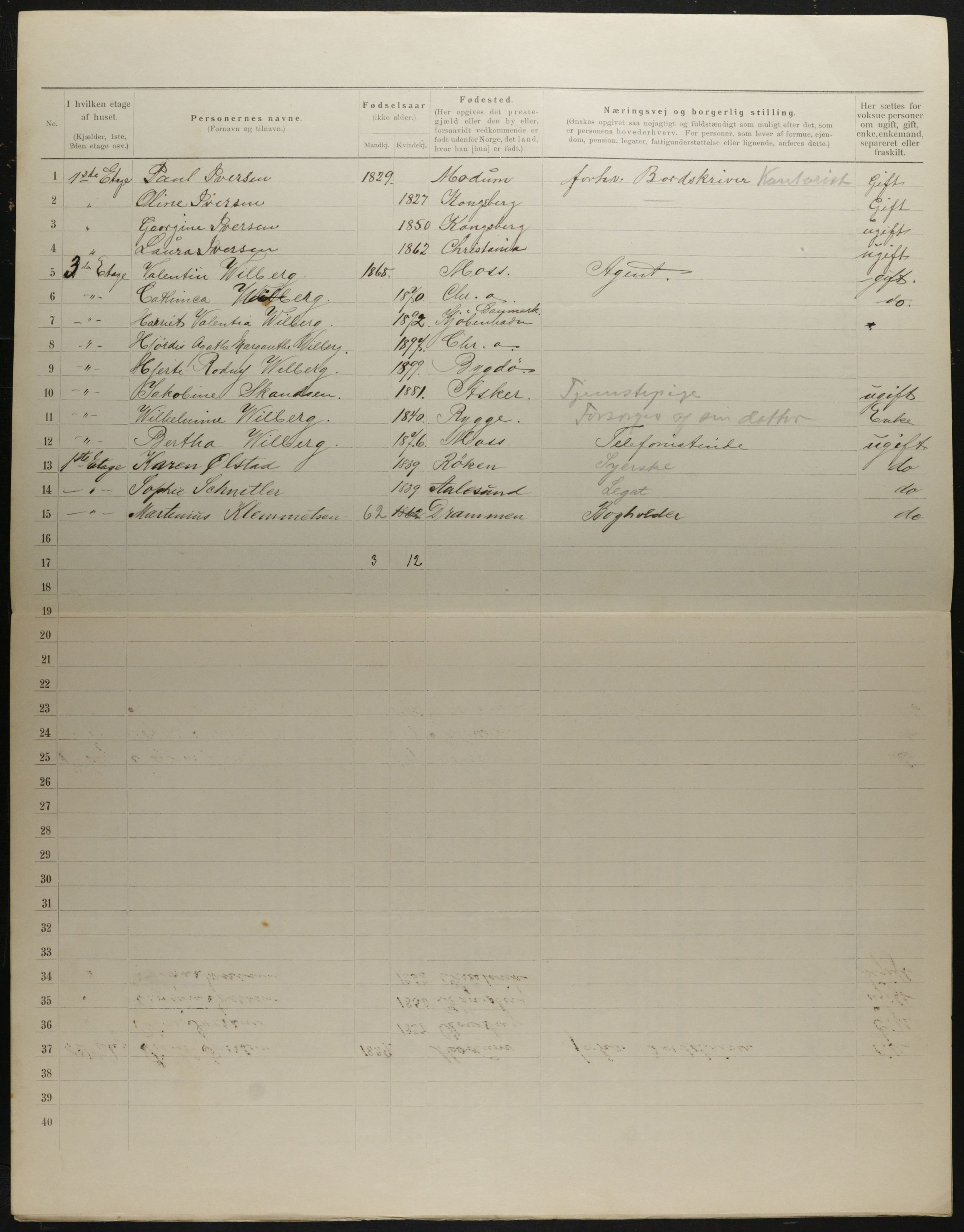 OBA, Municipal Census 1901 for Kristiania, 1901, p. 3314