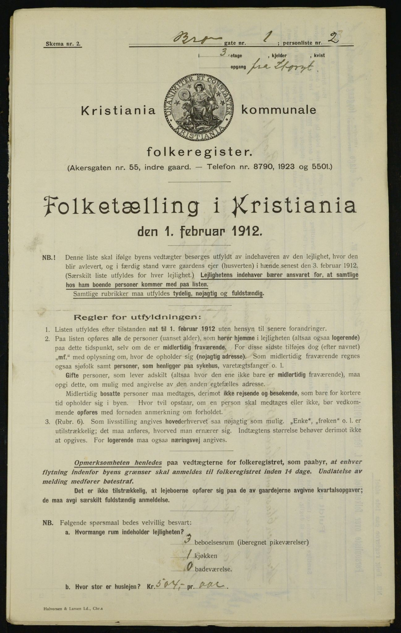 OBA, Municipal Census 1912 for Kristiania, 1912, p. 9546