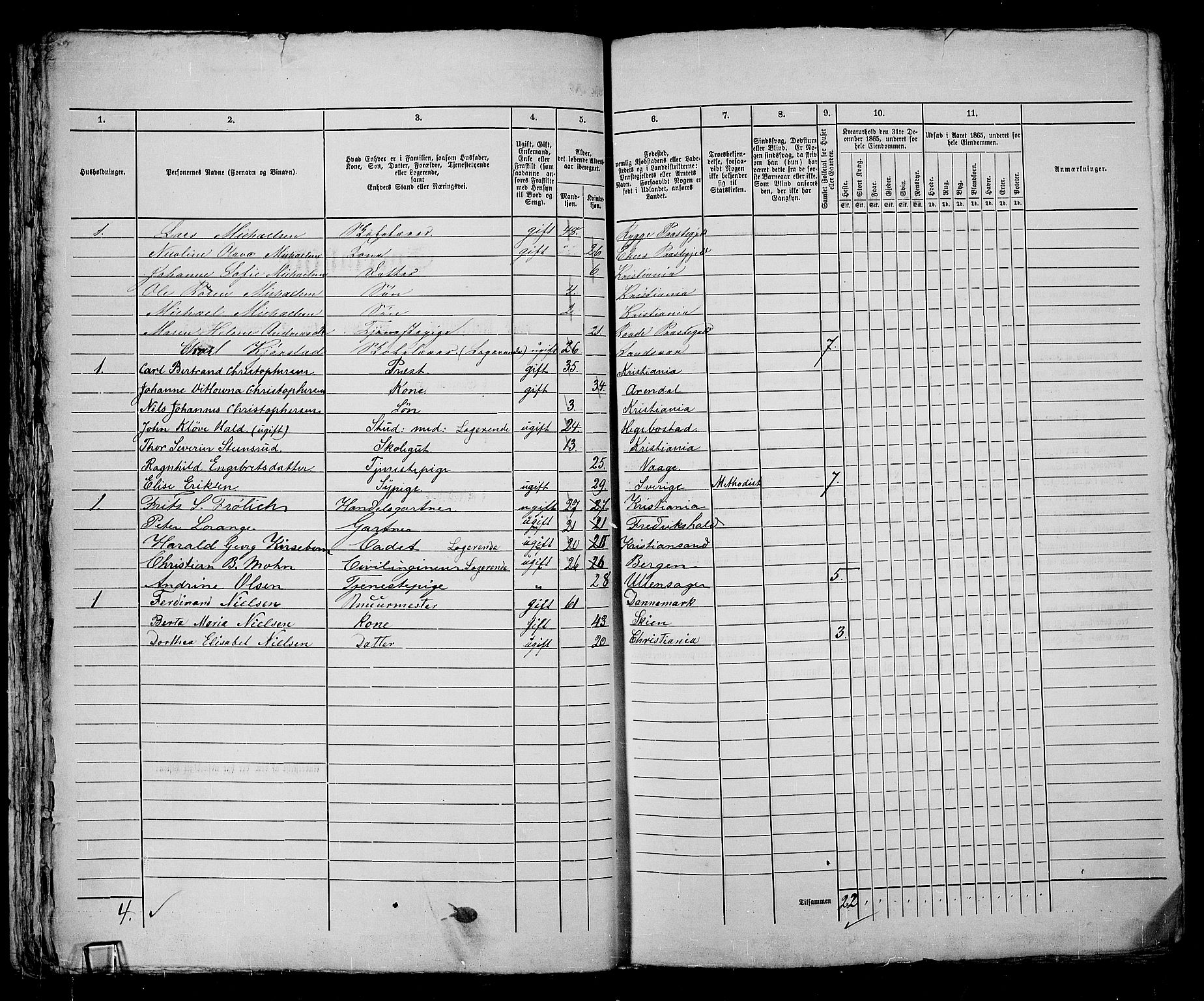 RA, 1865 census for Kristiania, 1865, p. 2319