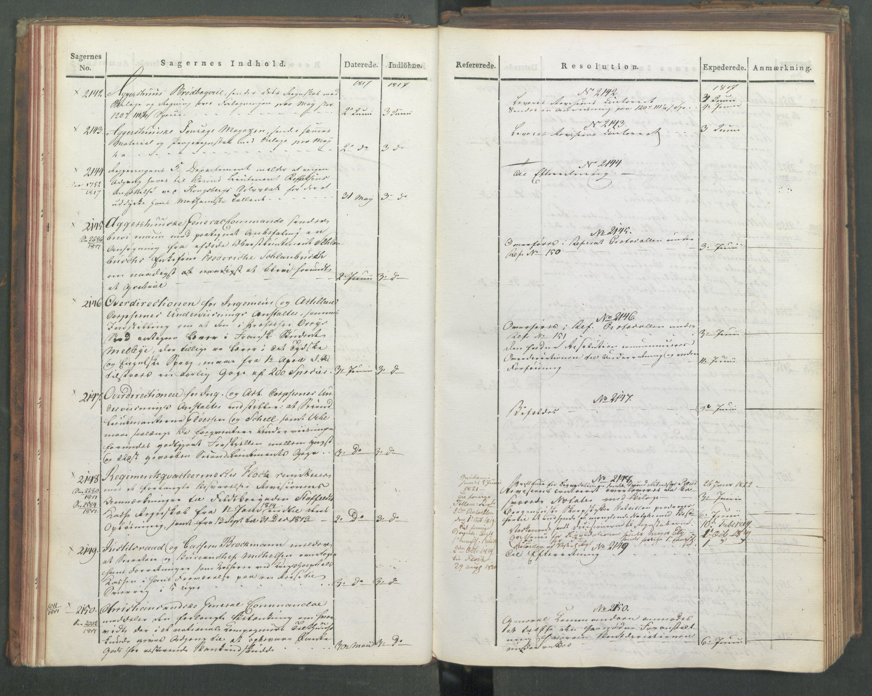 Armédepartementet, AV/RA-RAFA-3493/C/Ca/L0012: 6. Departements Journal, 1817