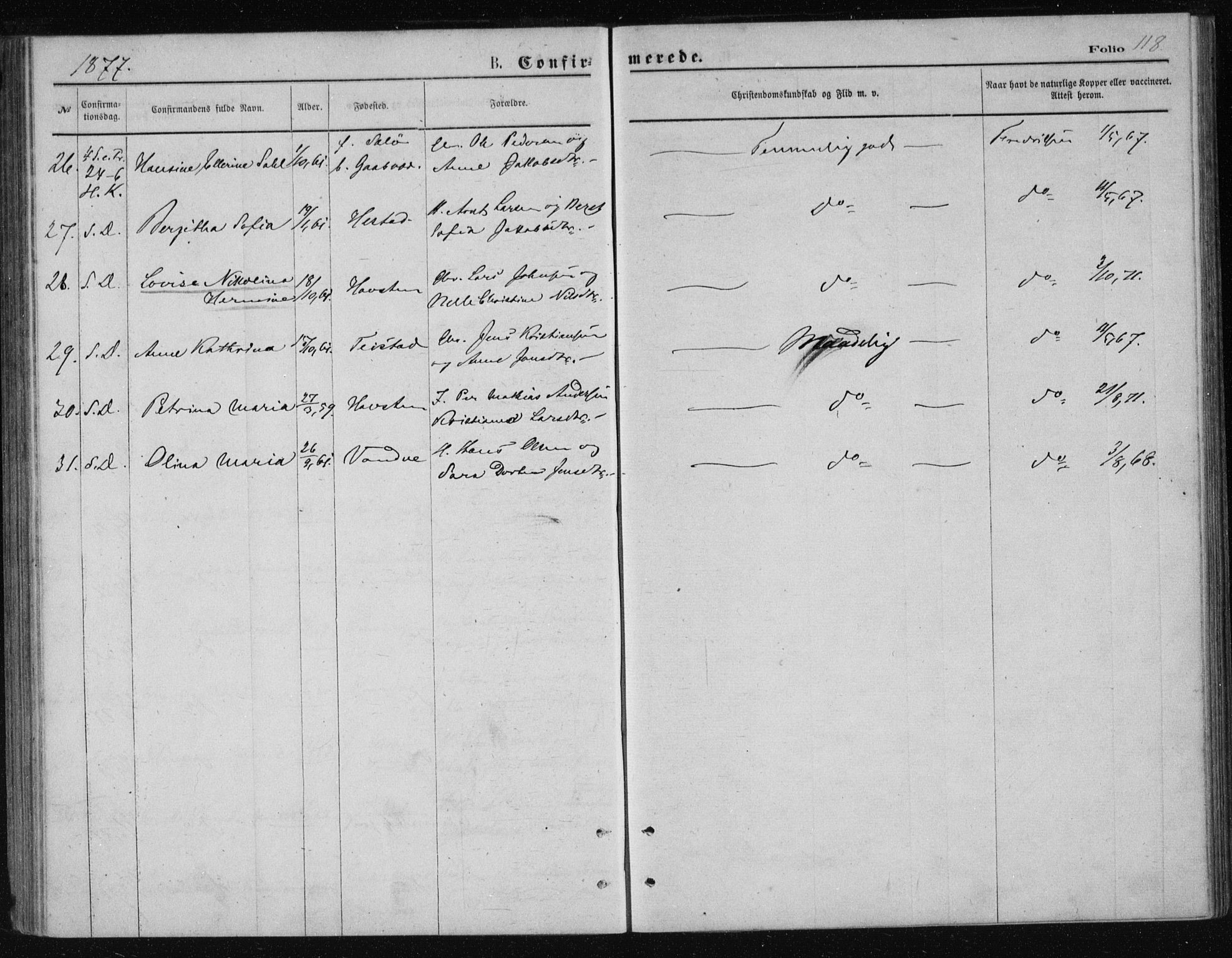 Ministerialprotokoller, klokkerbøker og fødselsregistre - Nordland, AV/SAT-A-1459/834/L0506: Parish register (official) no. 834A04, 1872-1878, p. 118