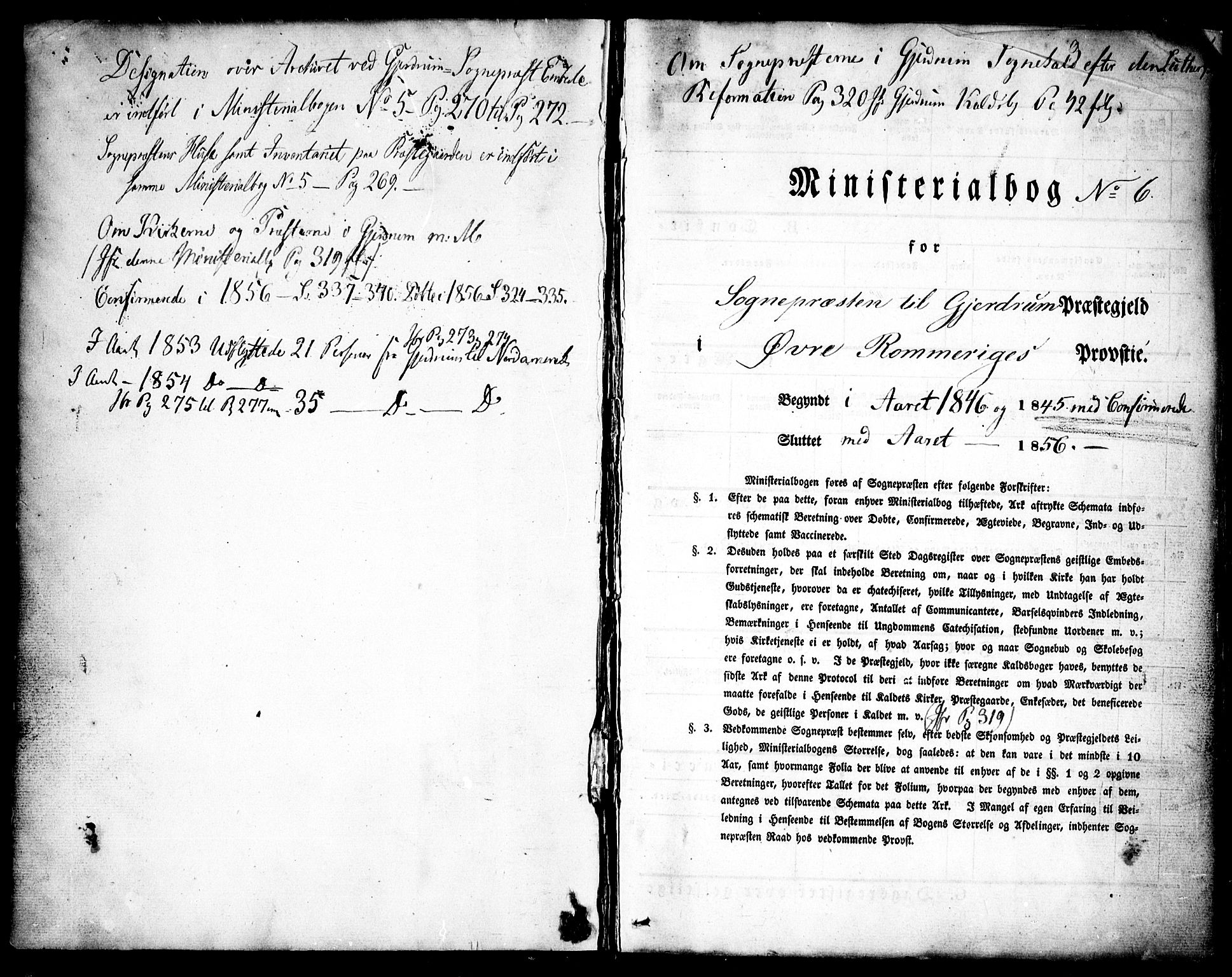 Gjerdrum prestekontor Kirkebøker, SAO/A-10412b/F/Fa/L0006: Parish register (official) no. I 6, 1845-1856