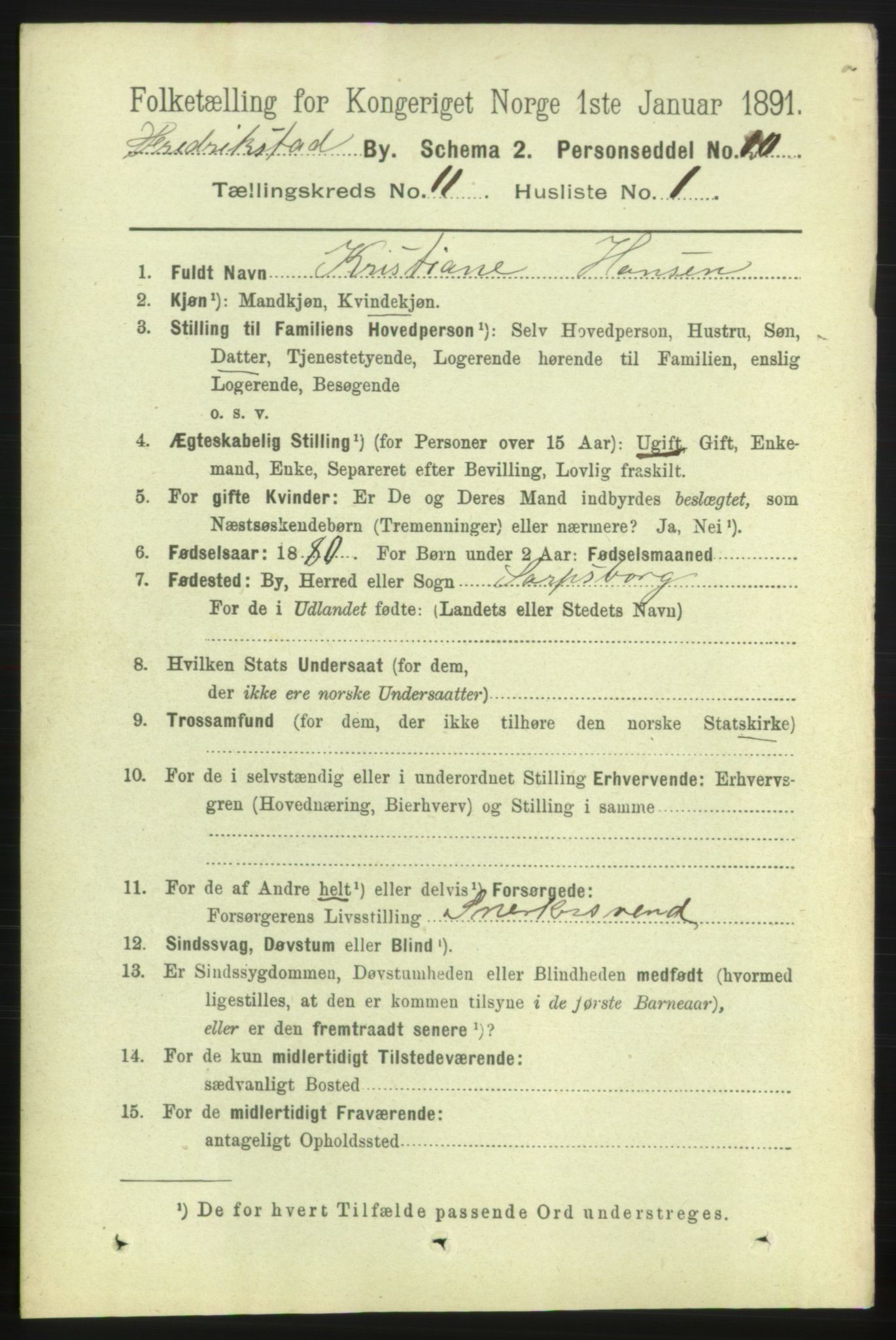 RA, 1891 census for 0103 Fredrikstad, 1891, p. 12571