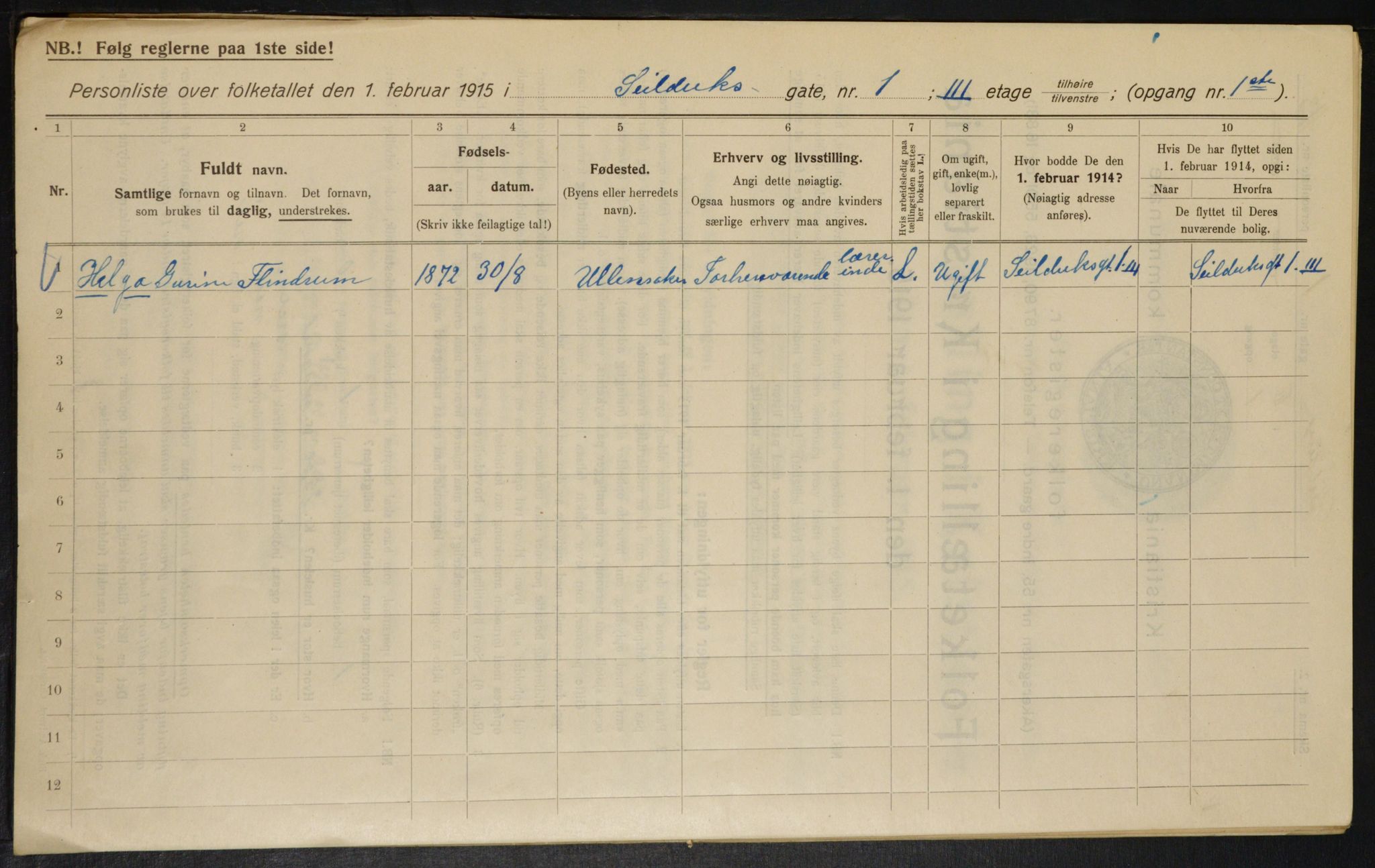 OBA, Municipal Census 1915 for Kristiania, 1915, p. 93603