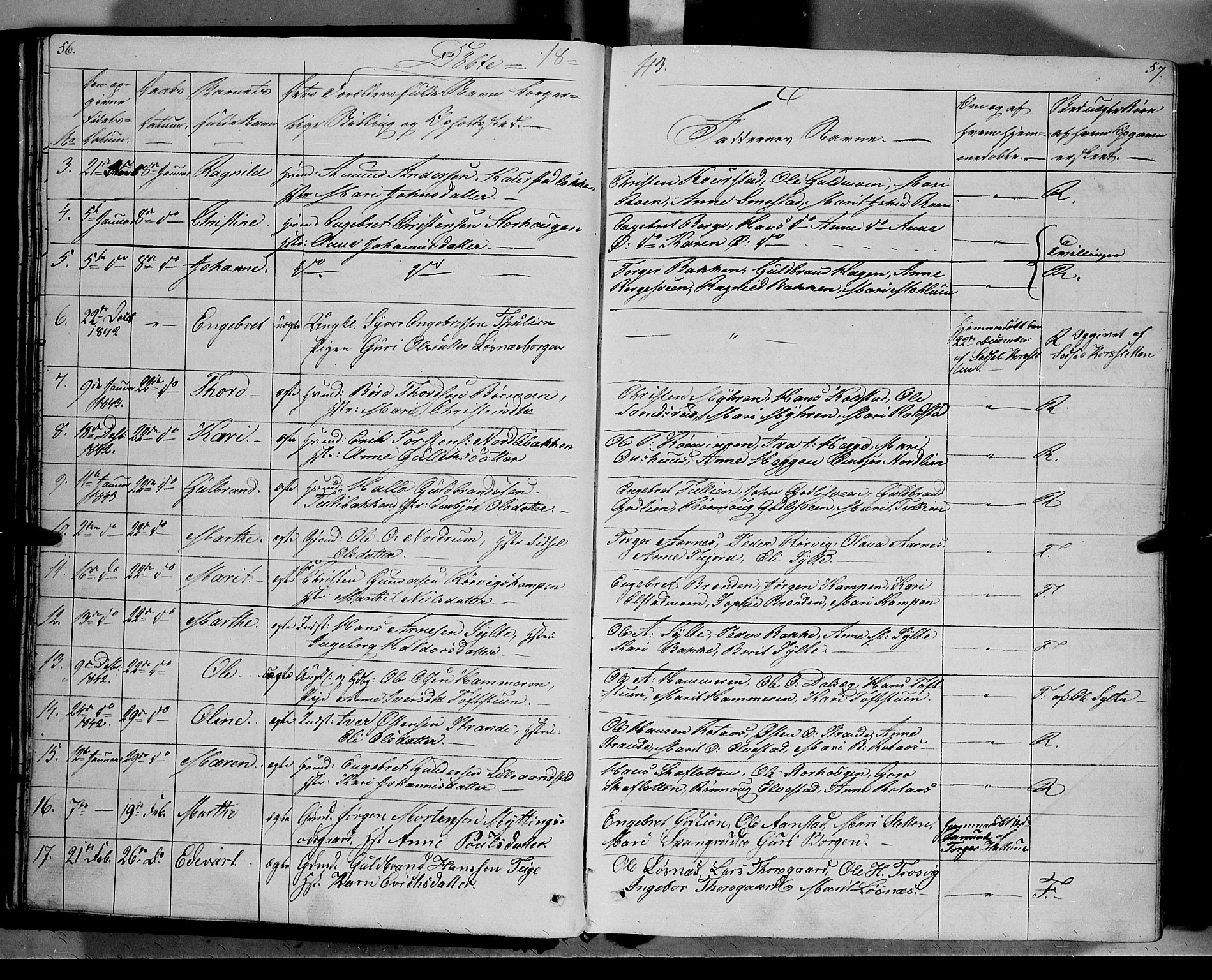 Ringebu prestekontor, AV/SAH-PREST-082/H/Ha/Haa/L0005: Parish register (official) no. 5, 1839-1848, p. 56-57