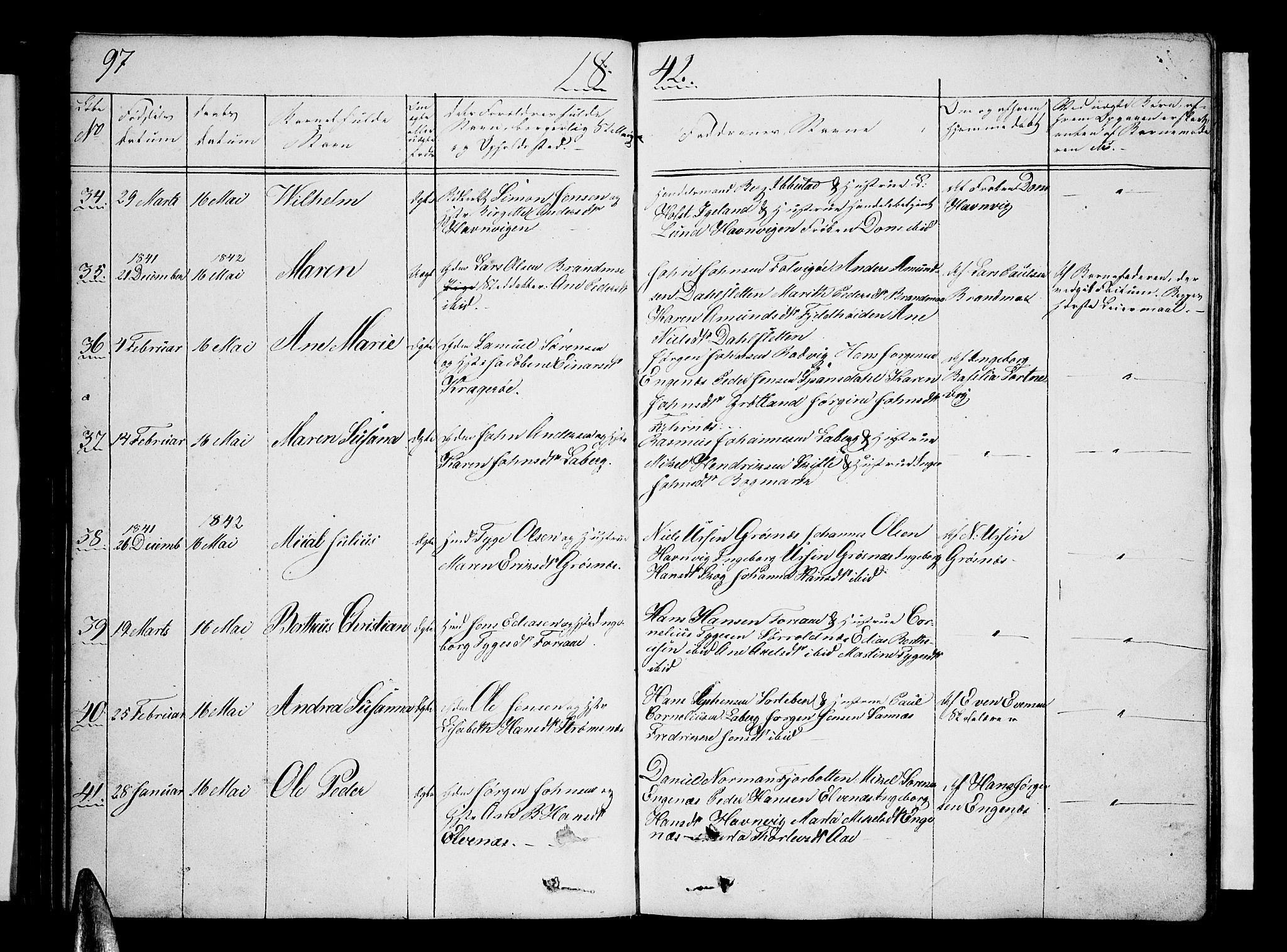 Ibestad sokneprestembete, AV/SATØ-S-0077/H/Ha/Hab/L0003klokker: Parish register (copy) no. 3, 1833-1852, p. 97