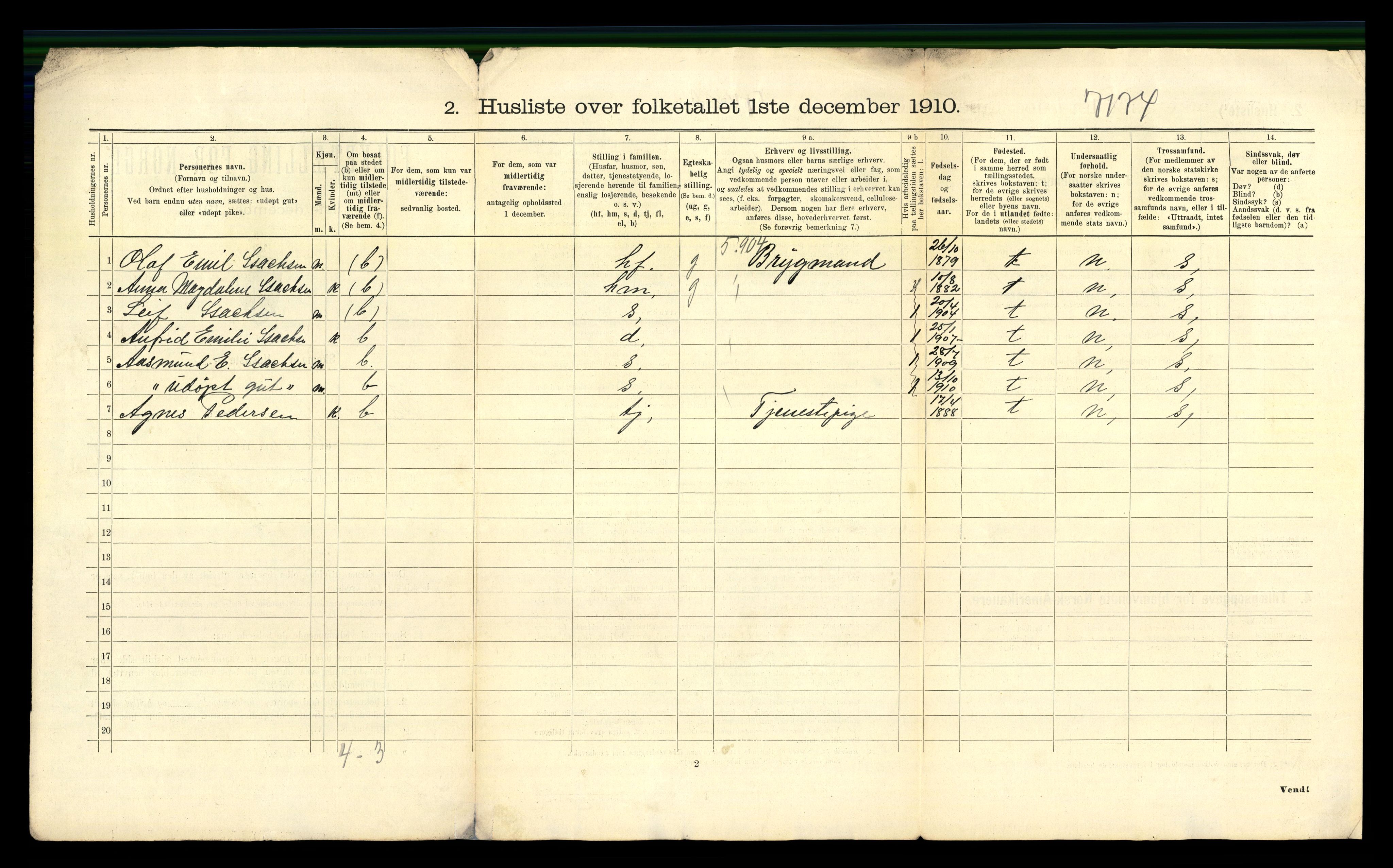 RA, 1910 census for Loppa, 1910, p. 25
