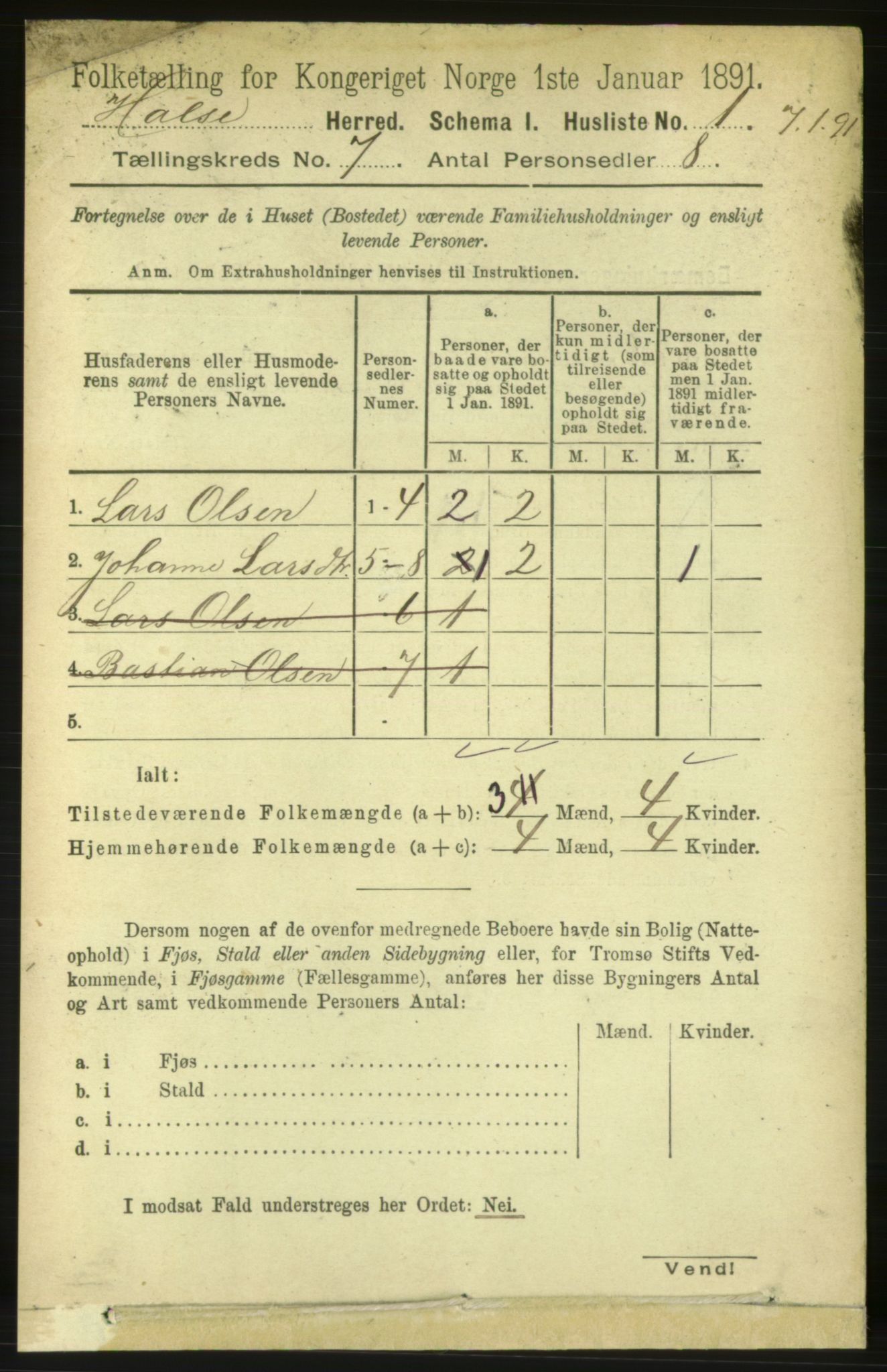 RA, 1891 census for 1571 Halsa, 1891, p. 1754