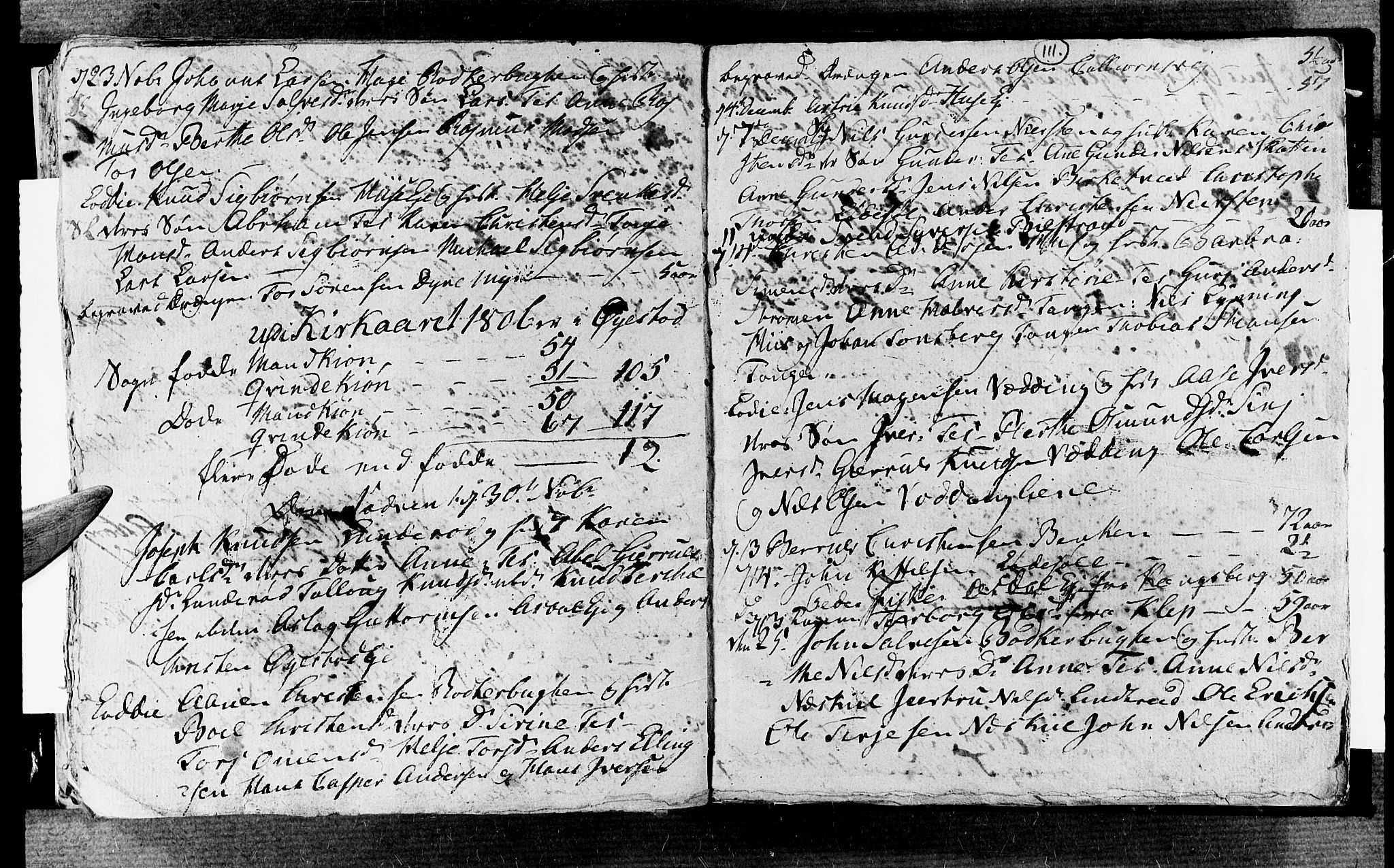 Øyestad sokneprestkontor, SAK/1111-0049/F/Fb/L0002: Parish register (copy) no. B 2, 1795-1807, p. 111
