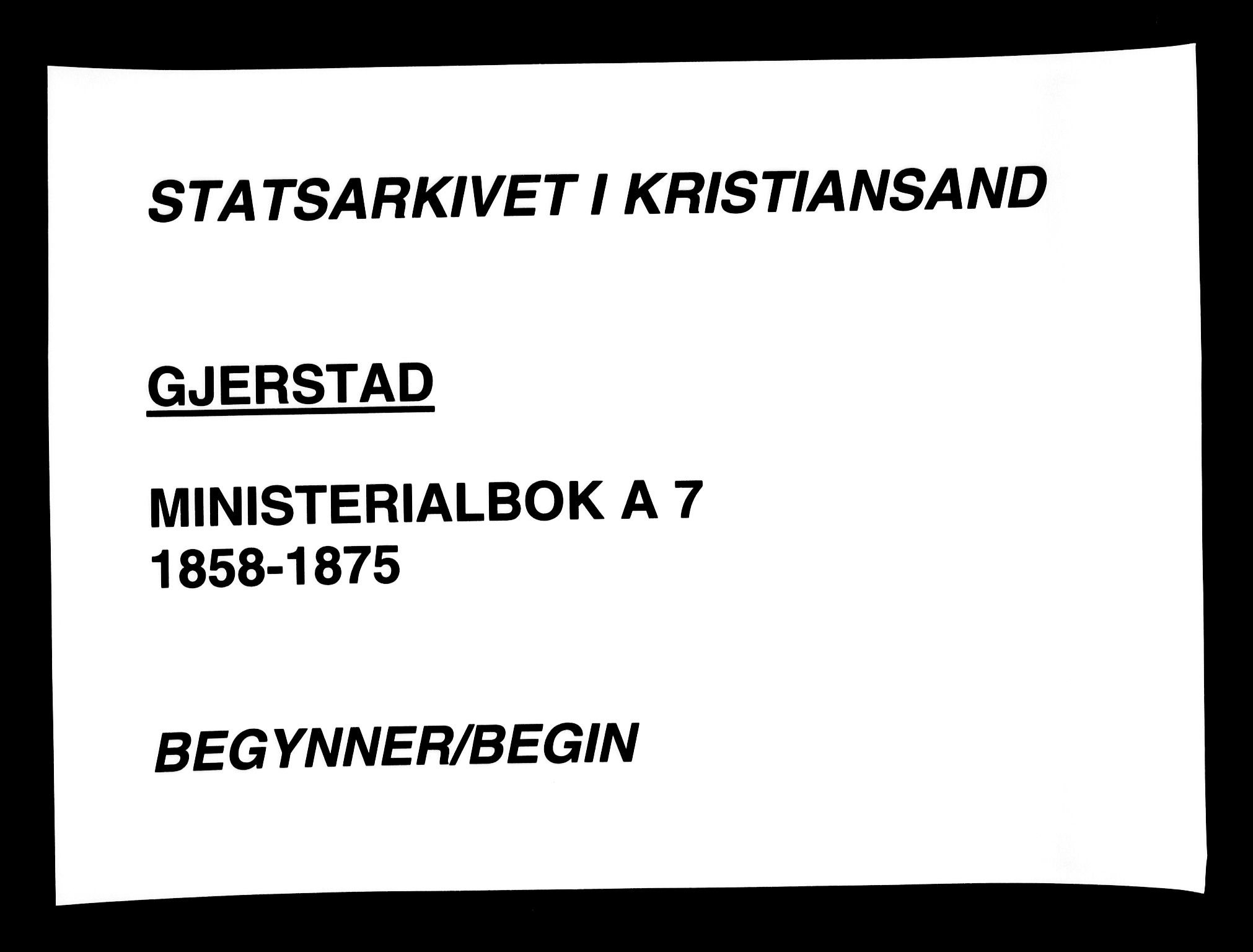 Gjerstad sokneprestkontor, SAK/1111-0014/F/Fa/Faa/L0007: Parish register (official) no. A 7, 1858-1875