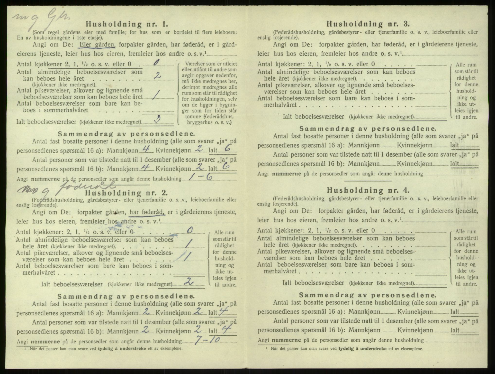 SAB, 1920 census for Modalen, 1920, p. 208