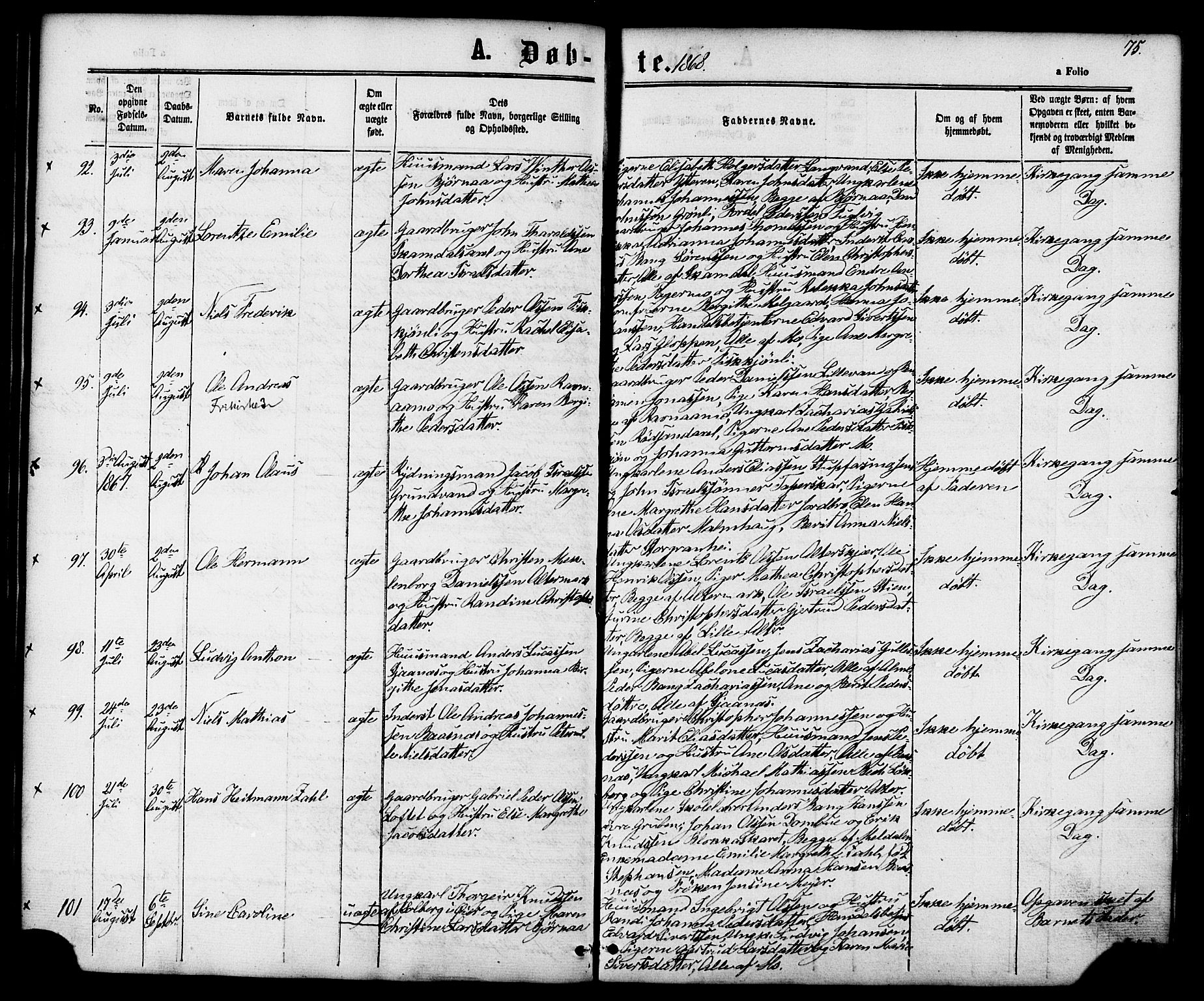 Ministerialprotokoller, klokkerbøker og fødselsregistre - Nordland, AV/SAT-A-1459/827/L0393: Parish register (official) no. 827A05, 1863-1883, p. 75