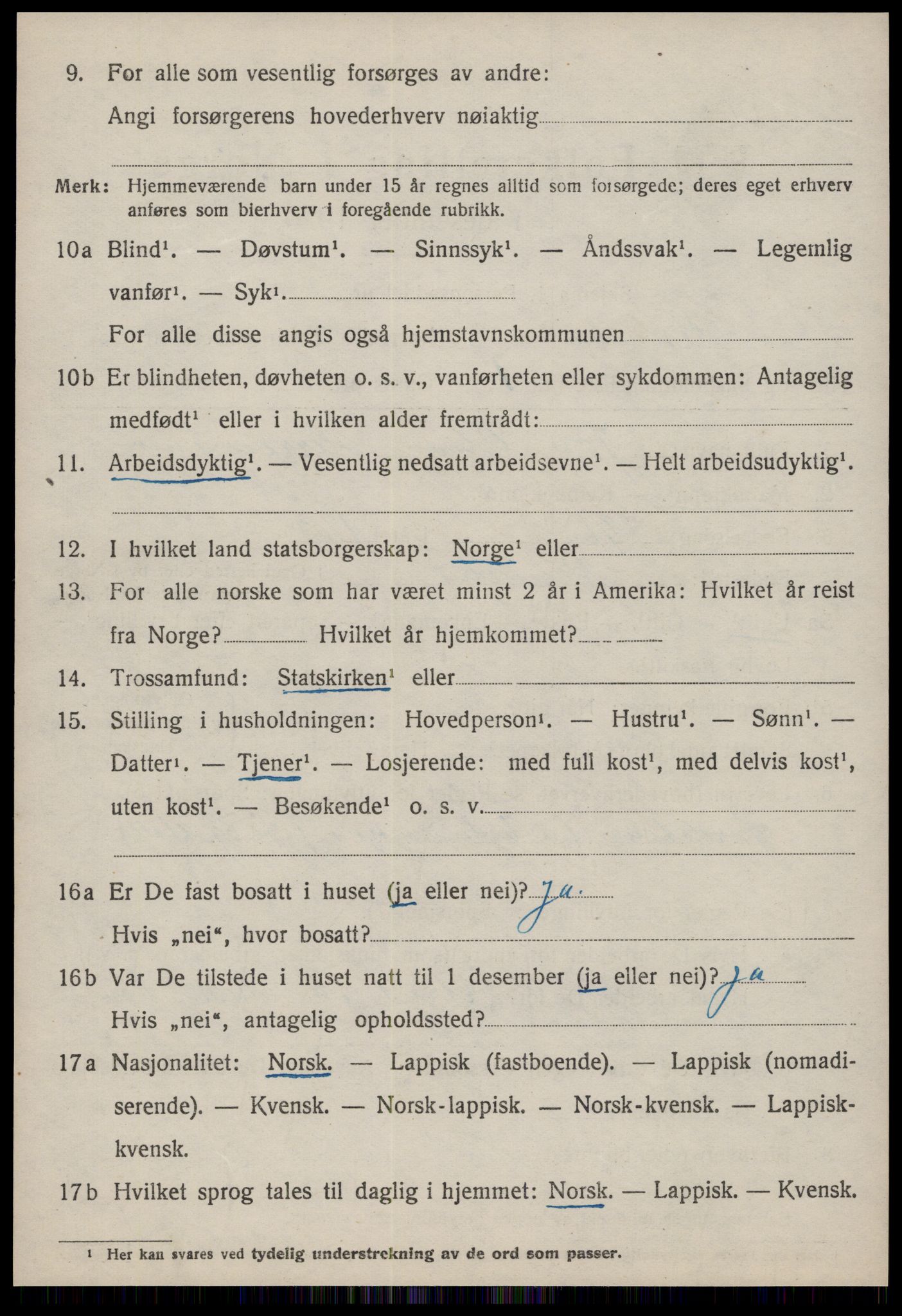 SAT, 1920 census for Rennebu, 1920, p. 1265