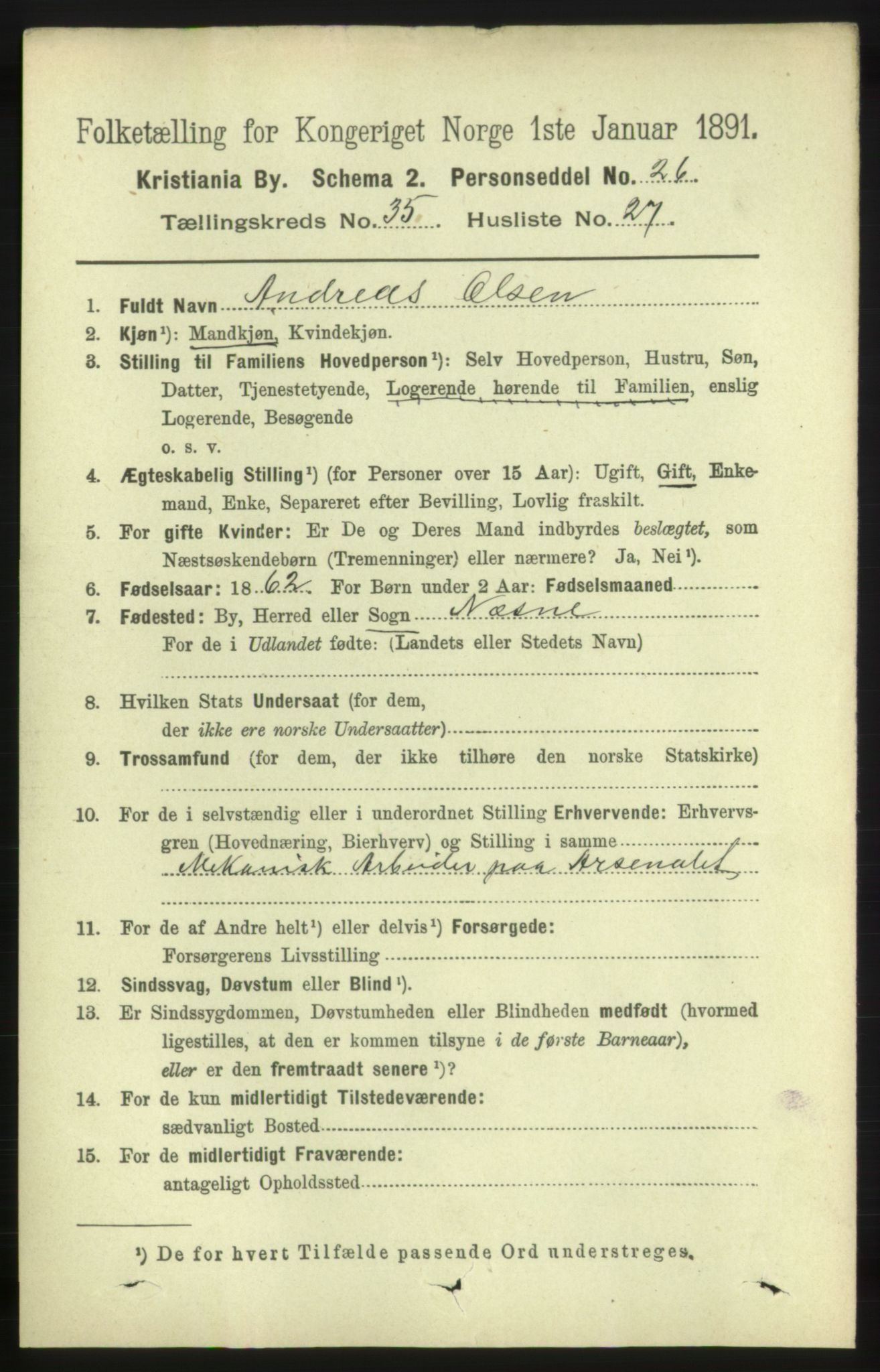 RA, 1891 census for 0301 Kristiania, 1891, p. 19992