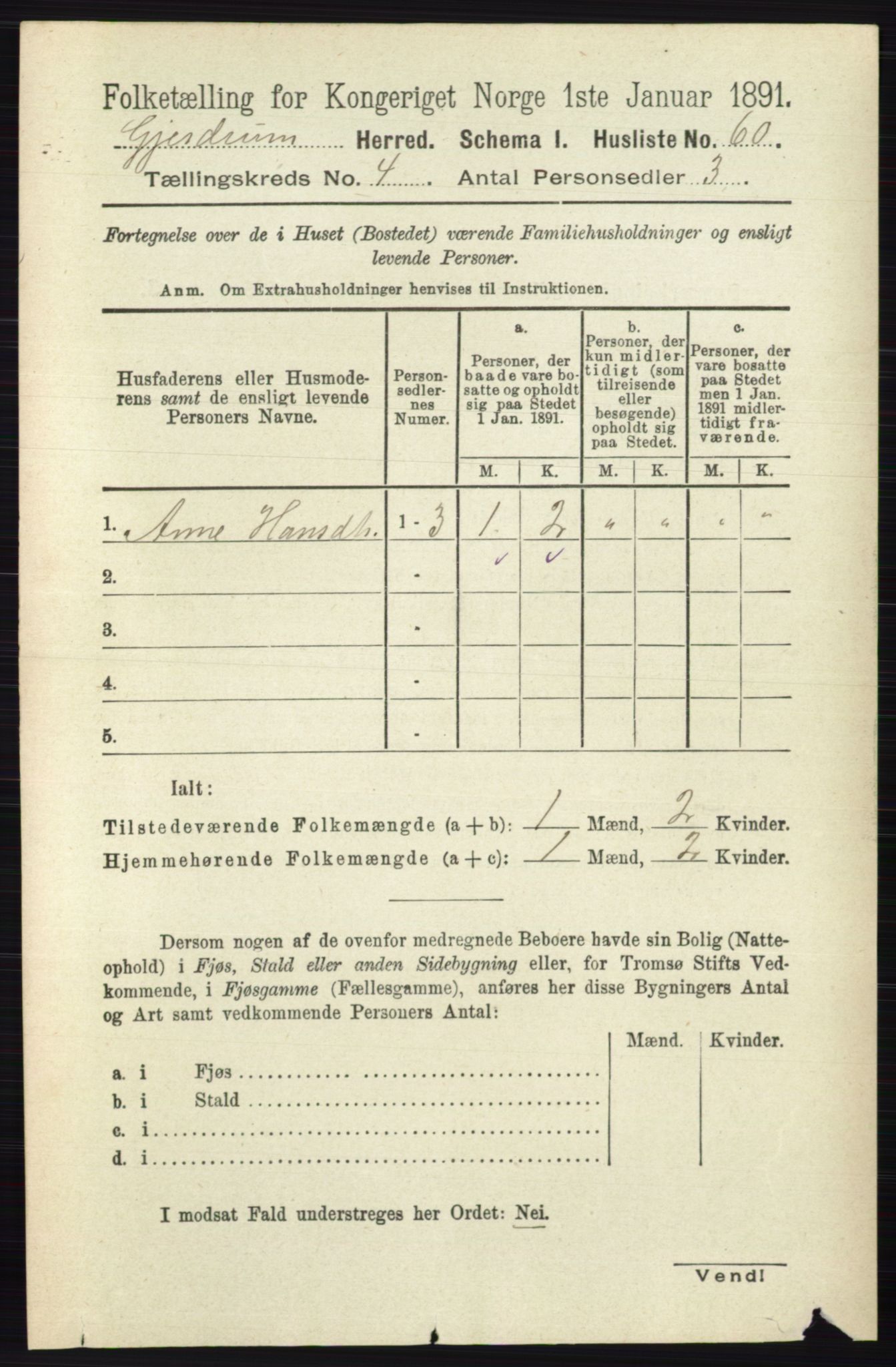 RA, 1891 census for 0234 Gjerdrum, 1891, p. 1809