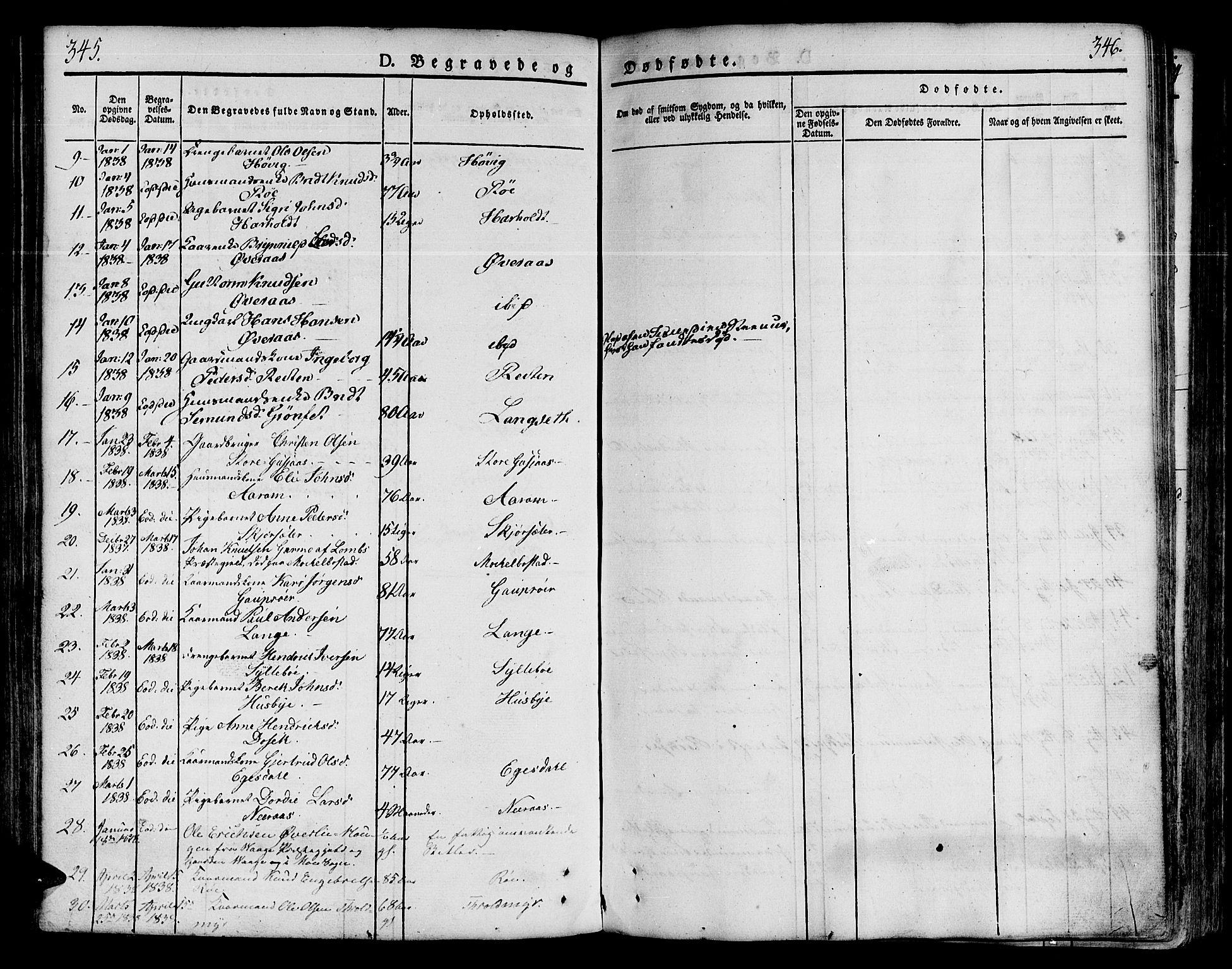Ministerialprotokoller, klokkerbøker og fødselsregistre - Møre og Romsdal, SAT/A-1454/551/L0624: Parish register (official) no. 551A04, 1831-1845, p. 345-346