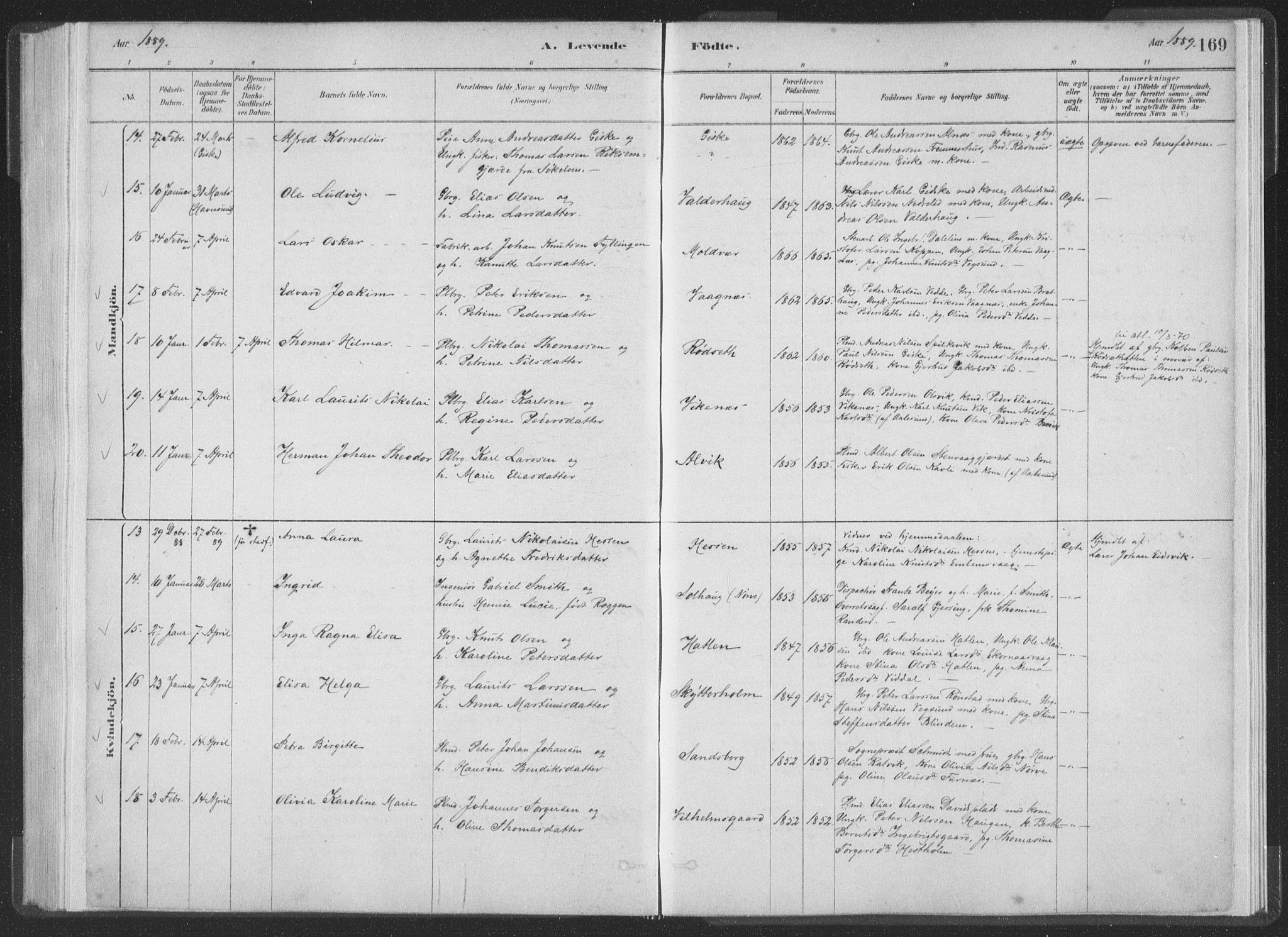 Ministerialprotokoller, klokkerbøker og fødselsregistre - Møre og Romsdal, AV/SAT-A-1454/528/L0401: Parish register (official) no. 528A12I, 1880-1920, p. 169