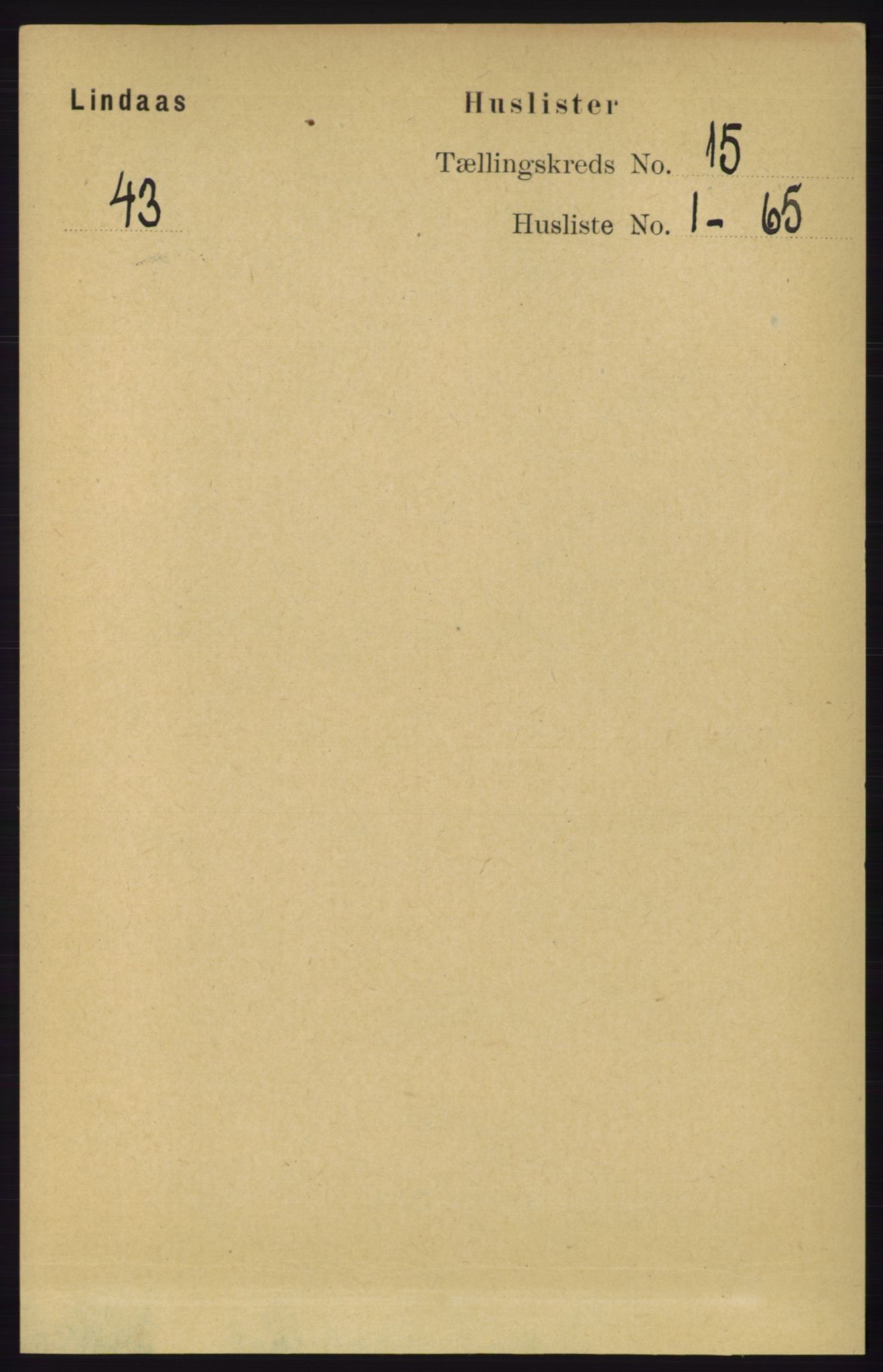 RA, 1891 census for 1263 Lindås, 1891, p. 5208