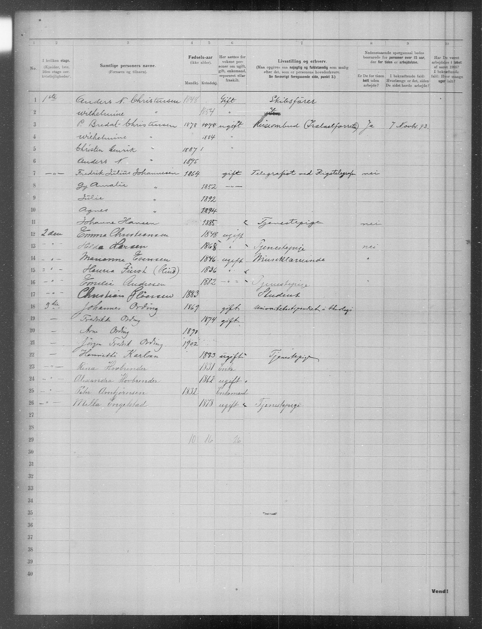 OBA, Municipal Census 1903 for Kristiania, 1903, p. 8699