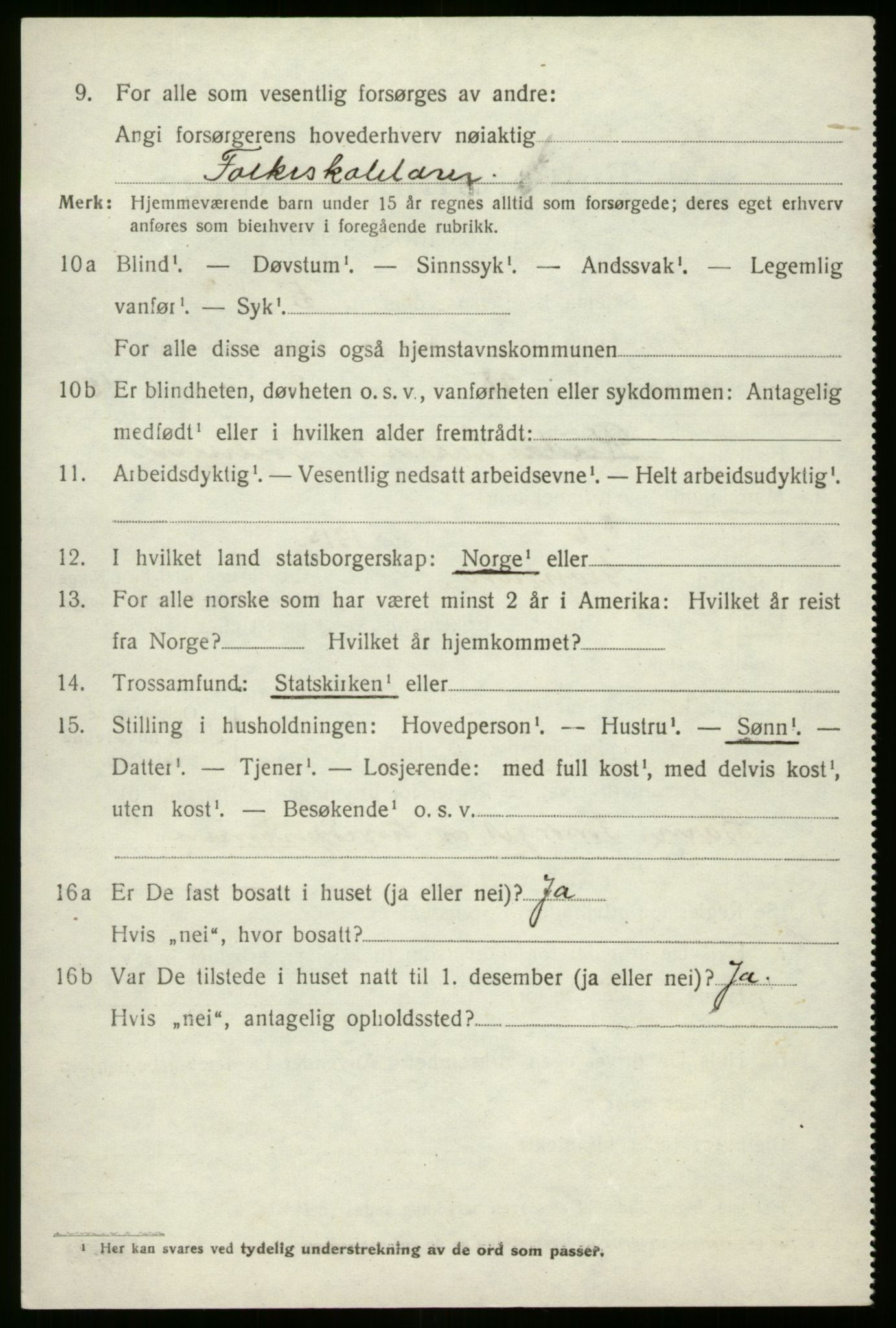 SAB, 1920 census for Gloppen, 1920, p. 1473