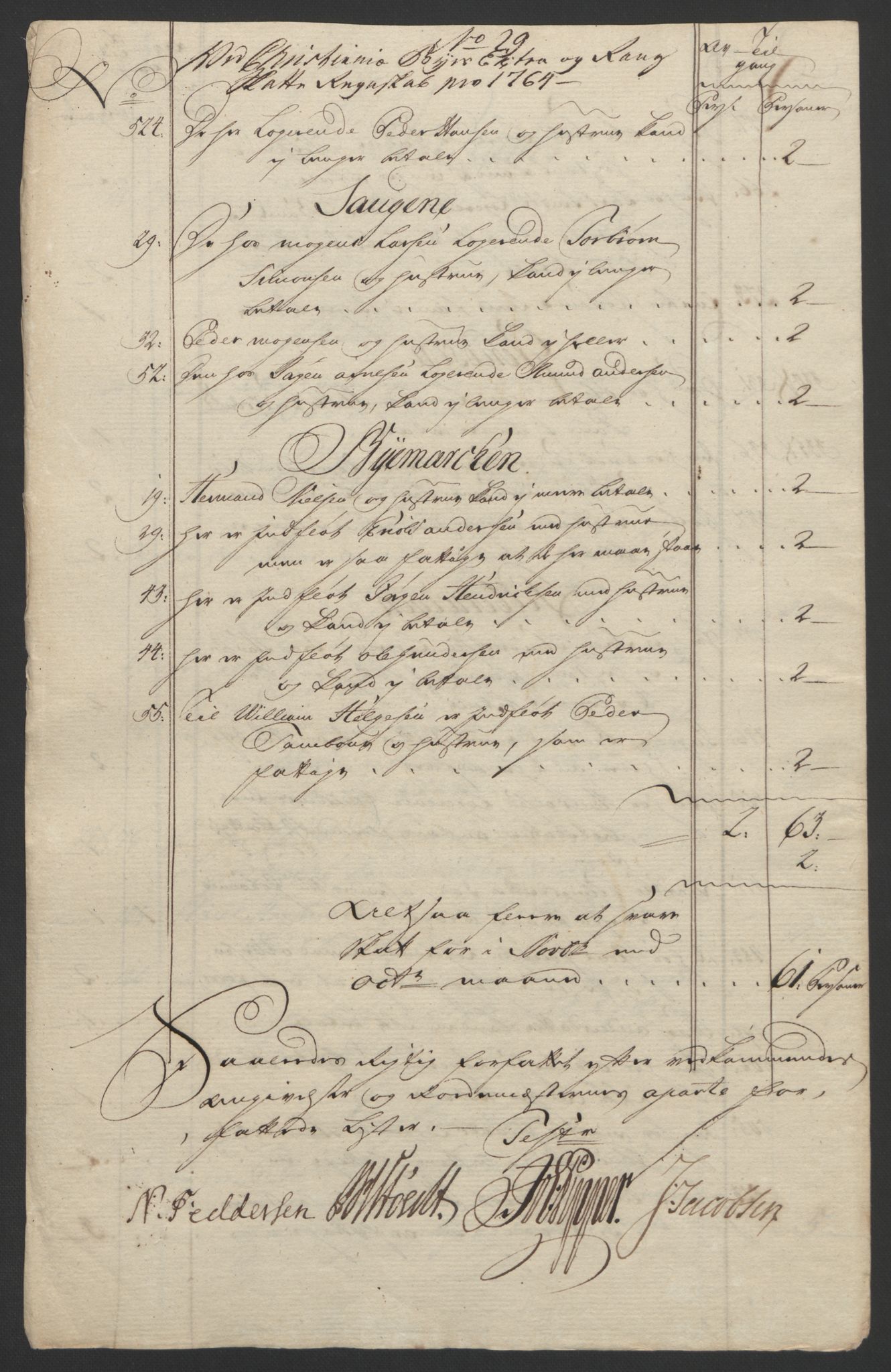 Rentekammeret inntil 1814, Reviderte regnskaper, Byregnskaper, AV/RA-EA-4066/R/Re/L0072/0001: [E13] Kontribusjonsregnskap / Ekstraskatt, 1763-1764, p. 437