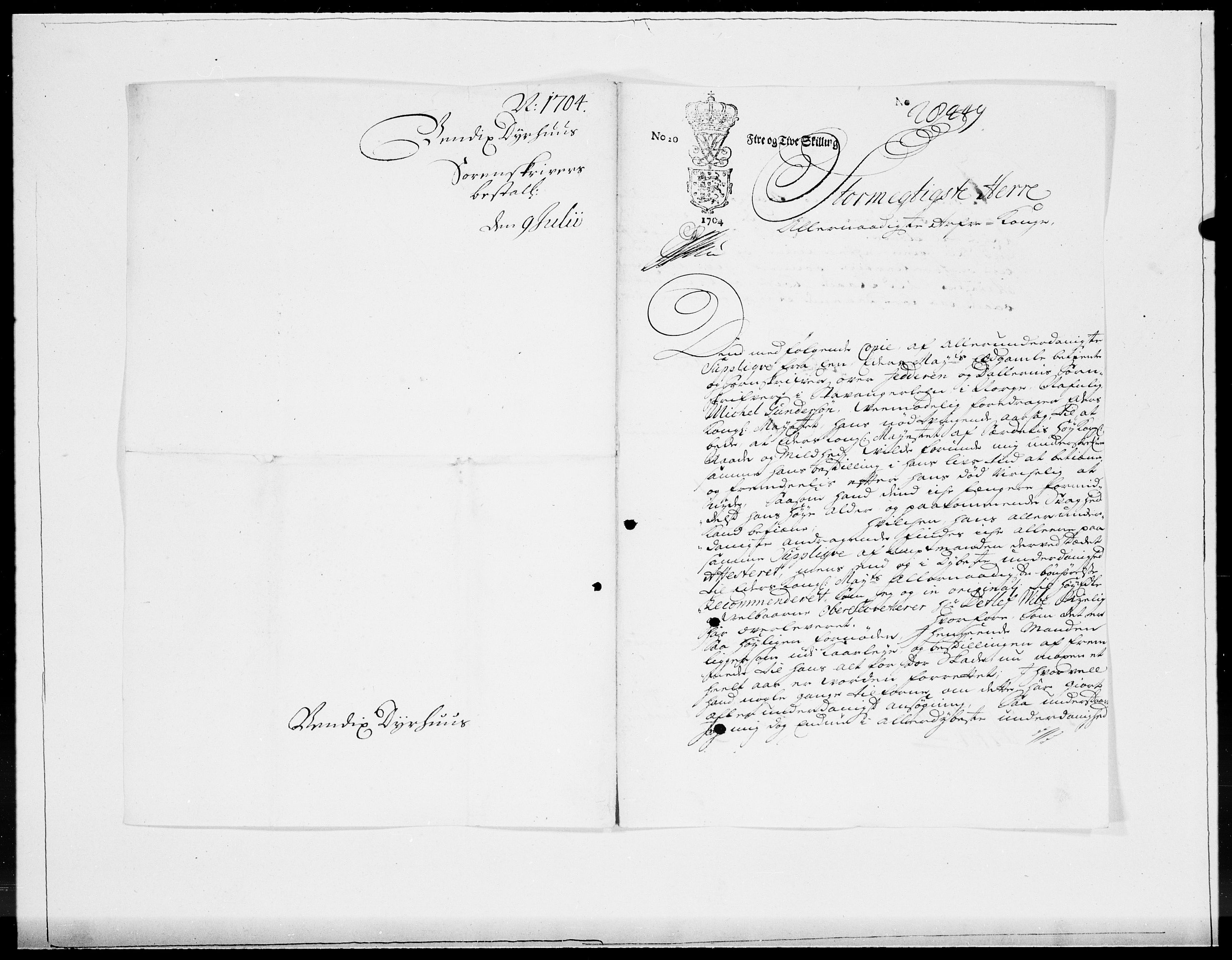 Danske Kanselli 1572-1799, AV/RA-EA-3023/F/Fc/Fcc/Fcca/L0057: Norske innlegg 1572-1799, 1704, p. 112