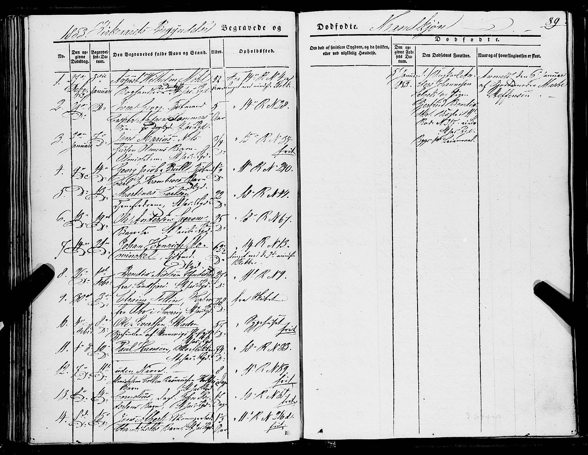 Domkirken sokneprestembete, SAB/A-74801/H/Haa/L0040: Parish register (official) no. E 1, 1841-1853, p. 89