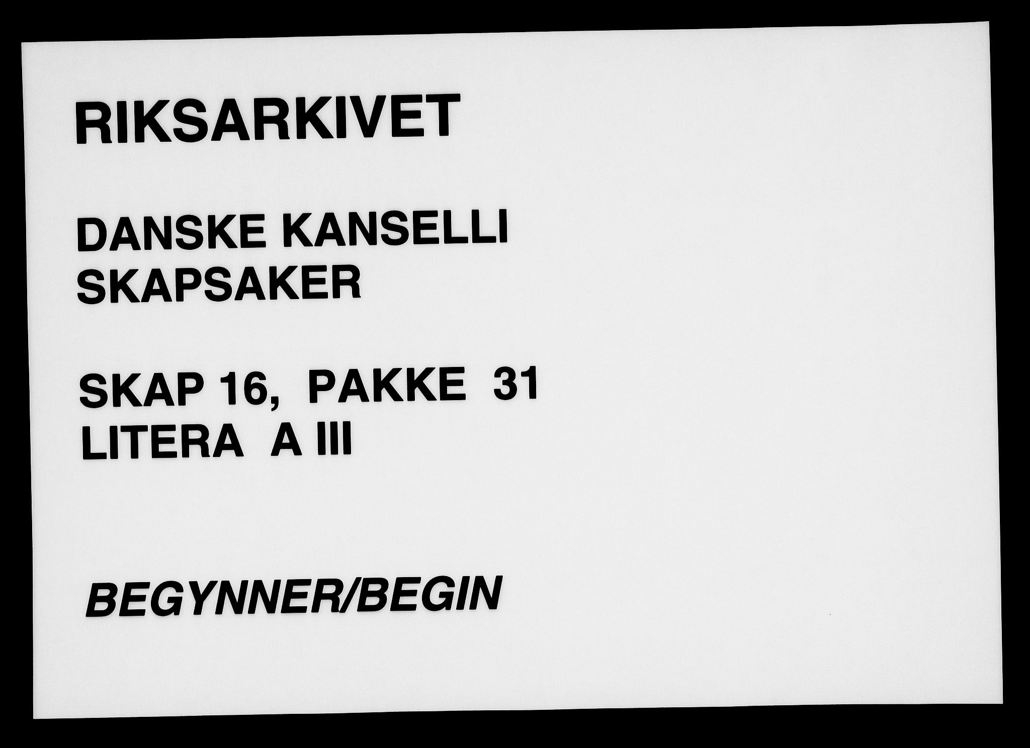 Danske Kanselli, Skapsaker, RA/EA-4061/F/L0107: Skap 16, pakke 31, litra A, 1783-1787, p. 331