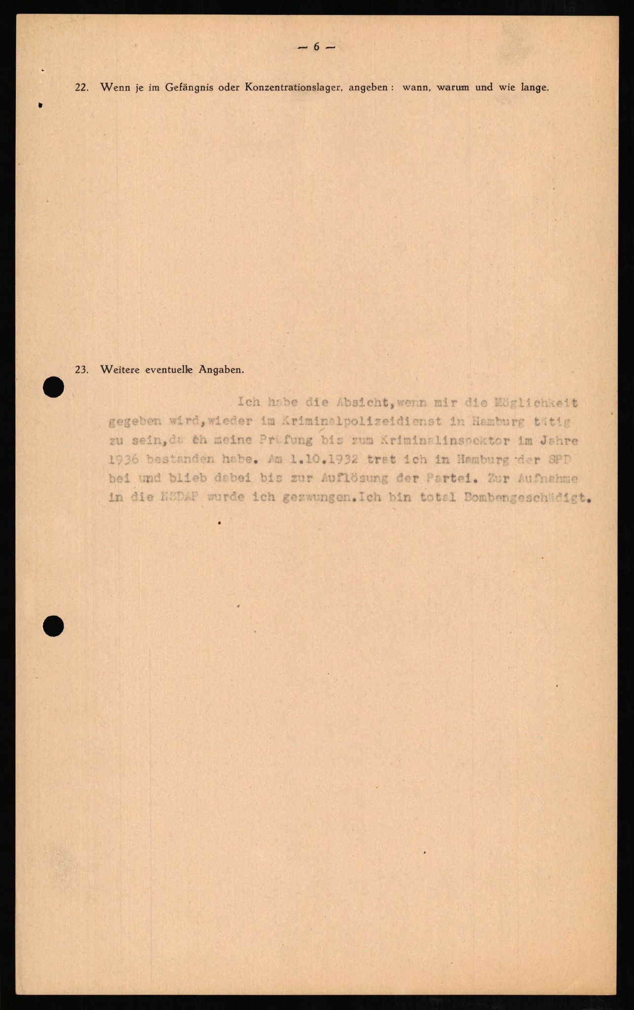 Forsvaret, Forsvarets overkommando II, AV/RA-RAFA-3915/D/Db/L0008: CI Questionaires. Tyske okkupasjonsstyrker i Norge. Tyskere., 1945-1946, p. 381