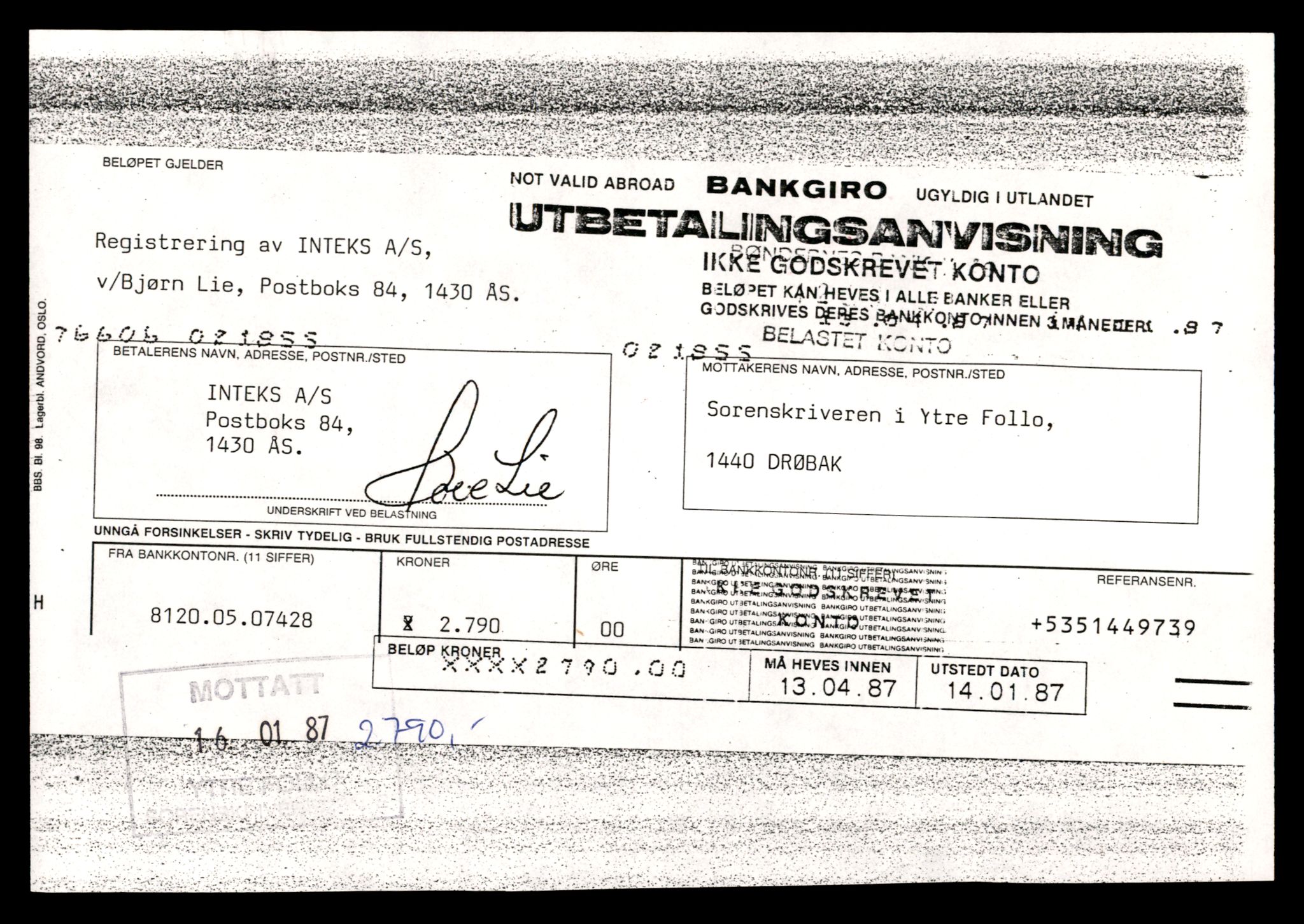 Indre Follo tingrett, AV/SAT-A-10086/K/Kb/Kbc/L0004: Enkeltmannsforetak, aksjeselskap og andelslag, Int - Lan, 1944-1990, p. 1