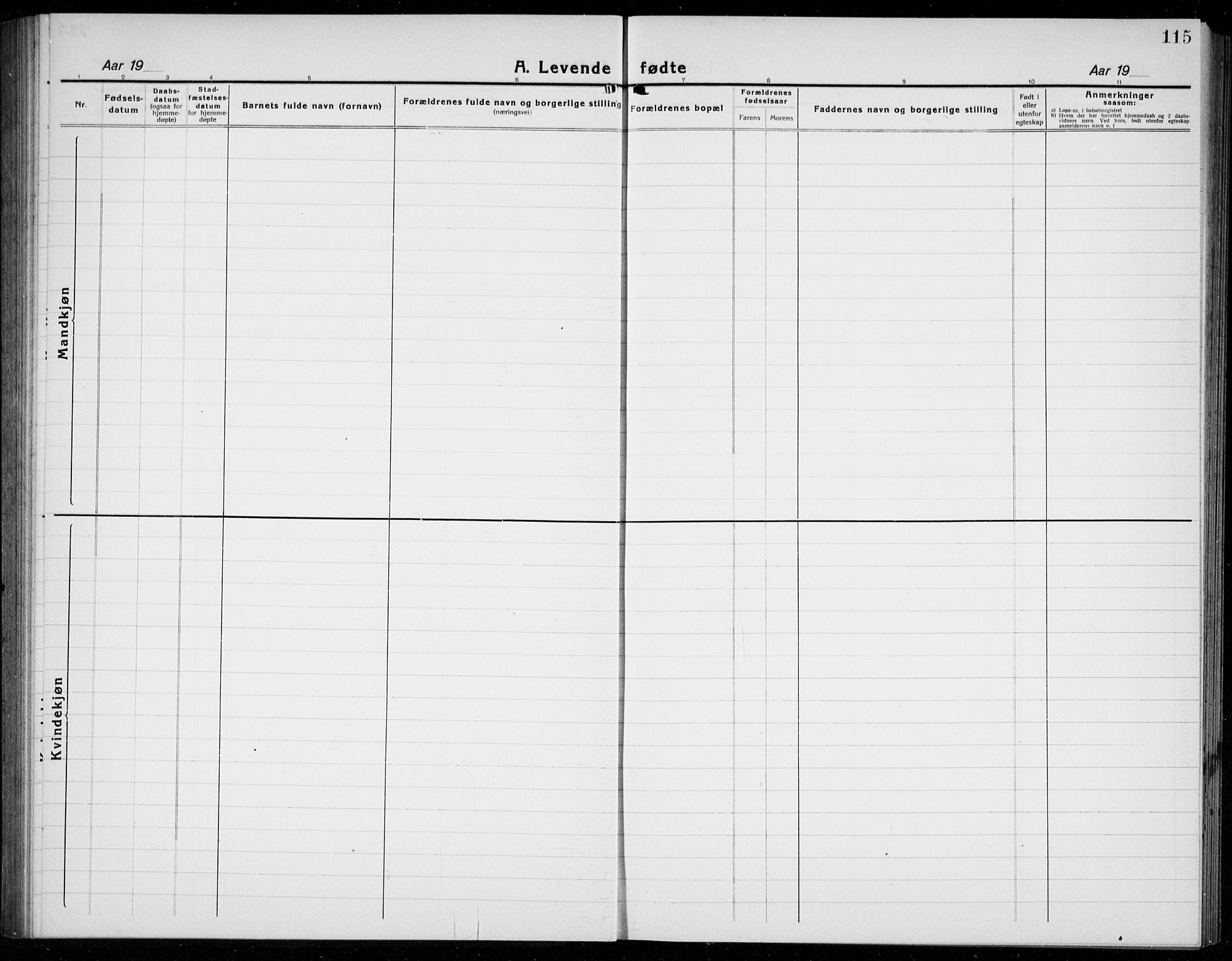 Os sokneprestembete, AV/SAB-A-99929: Parish register (copy) no. A 5, 1923-1941, p. 115