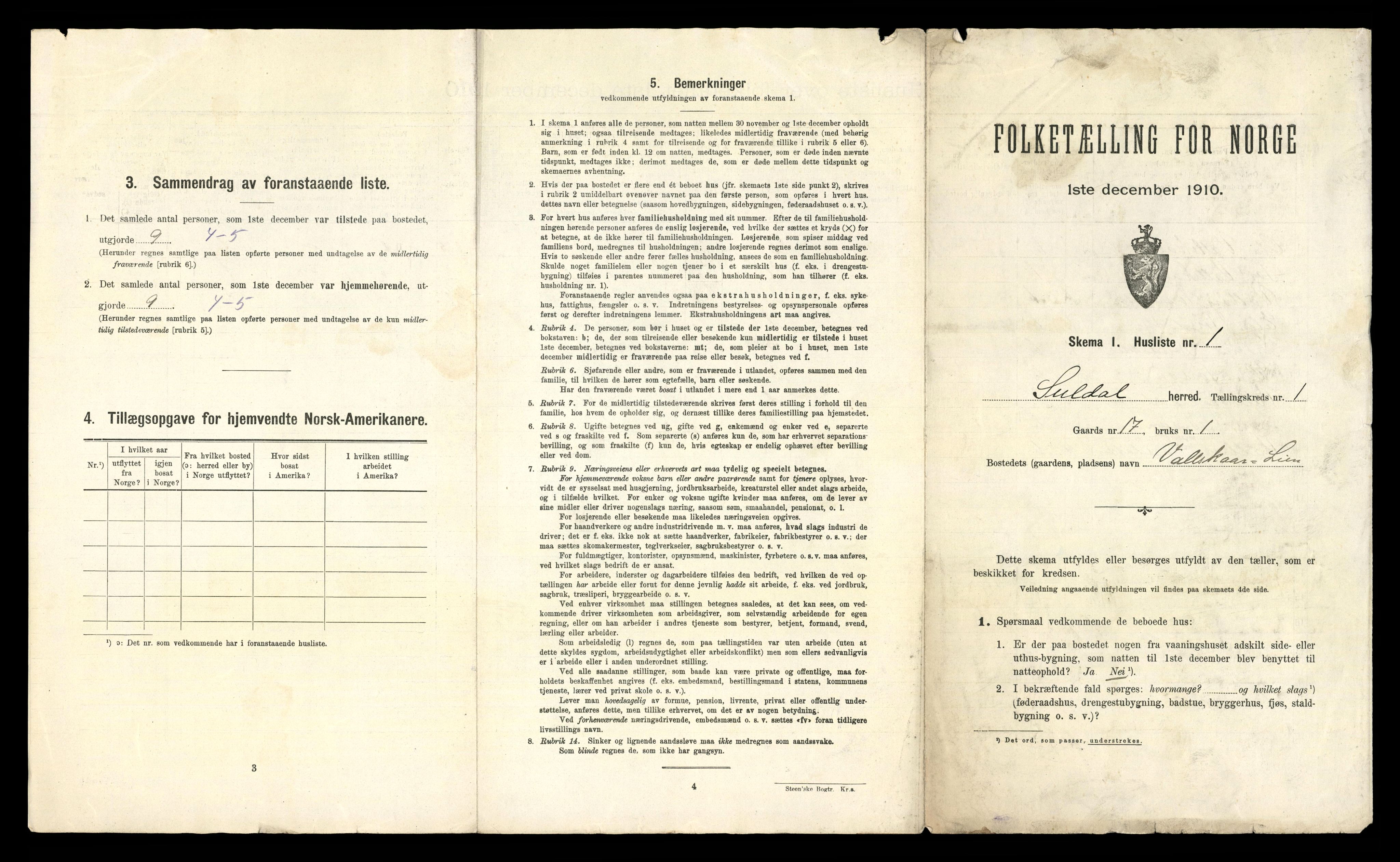 RA, 1910 census for Suldal, 1910, p. 39