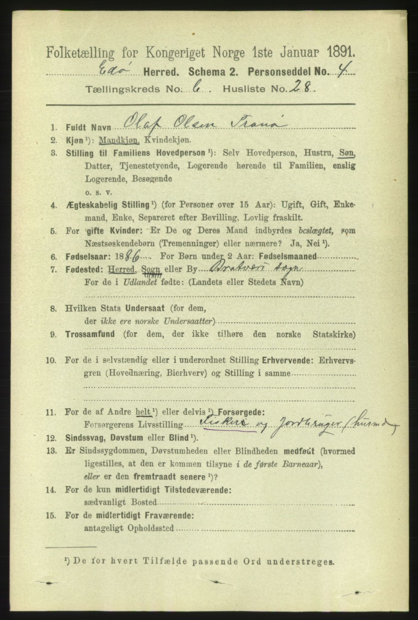 RA, 1891 census for 1573 Edøy, 1891, p. 1524