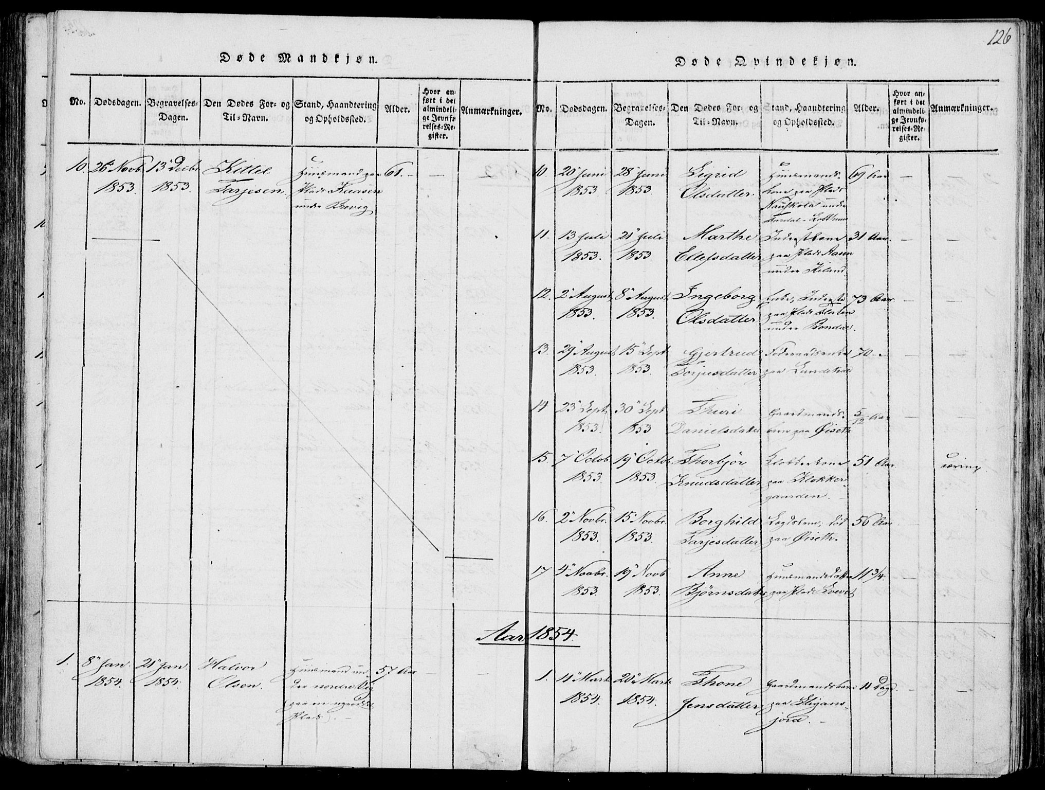 Fyresdal kirkebøker, AV/SAKO-A-263/F/Fa/L0004: Parish register (official) no. I 4, 1815-1854, p. 126