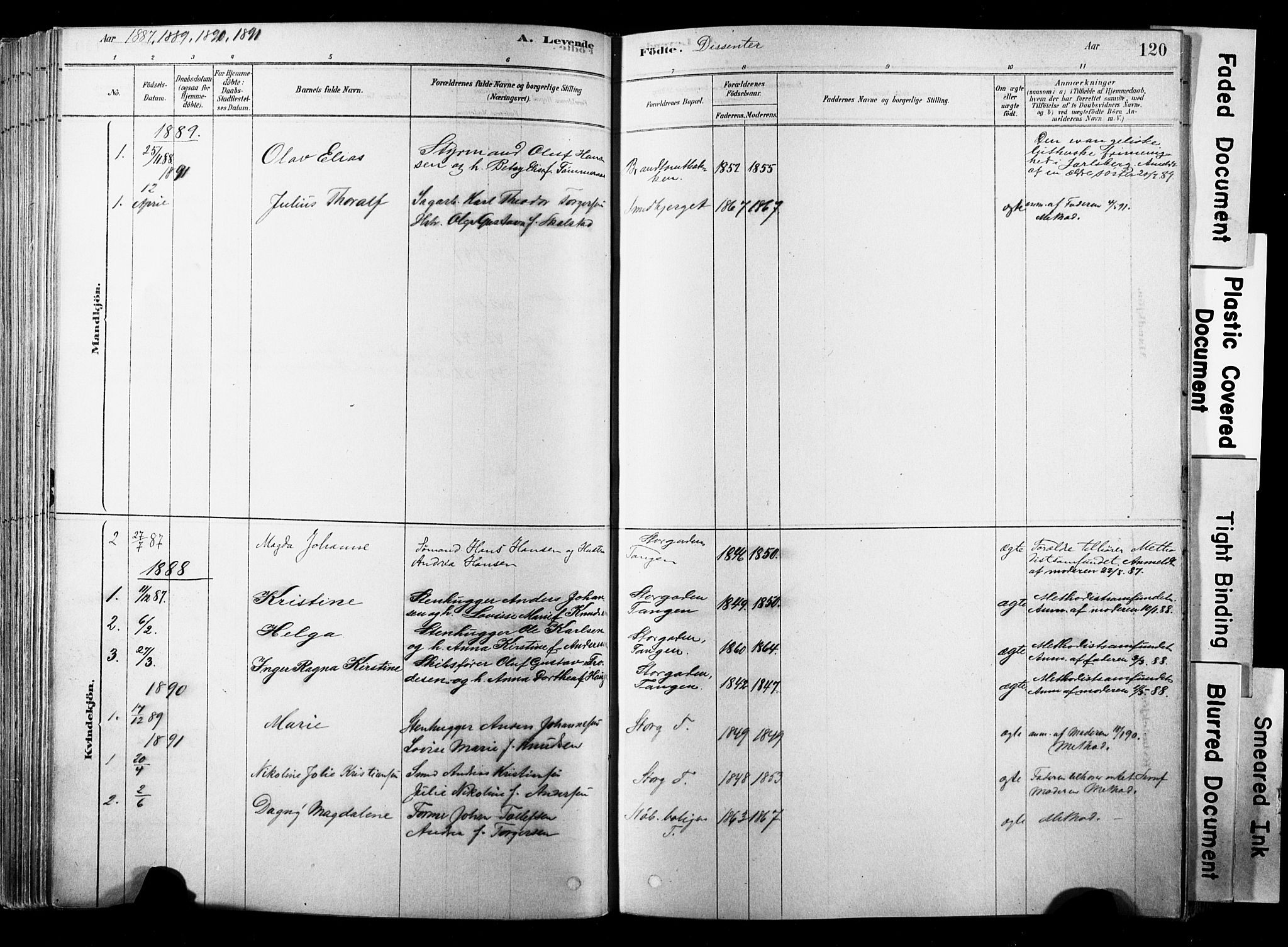 Strømsø kirkebøker, SAKO/A-246/F/Fb/L0006: Parish register (official) no. II 6, 1879-1910, p. 120