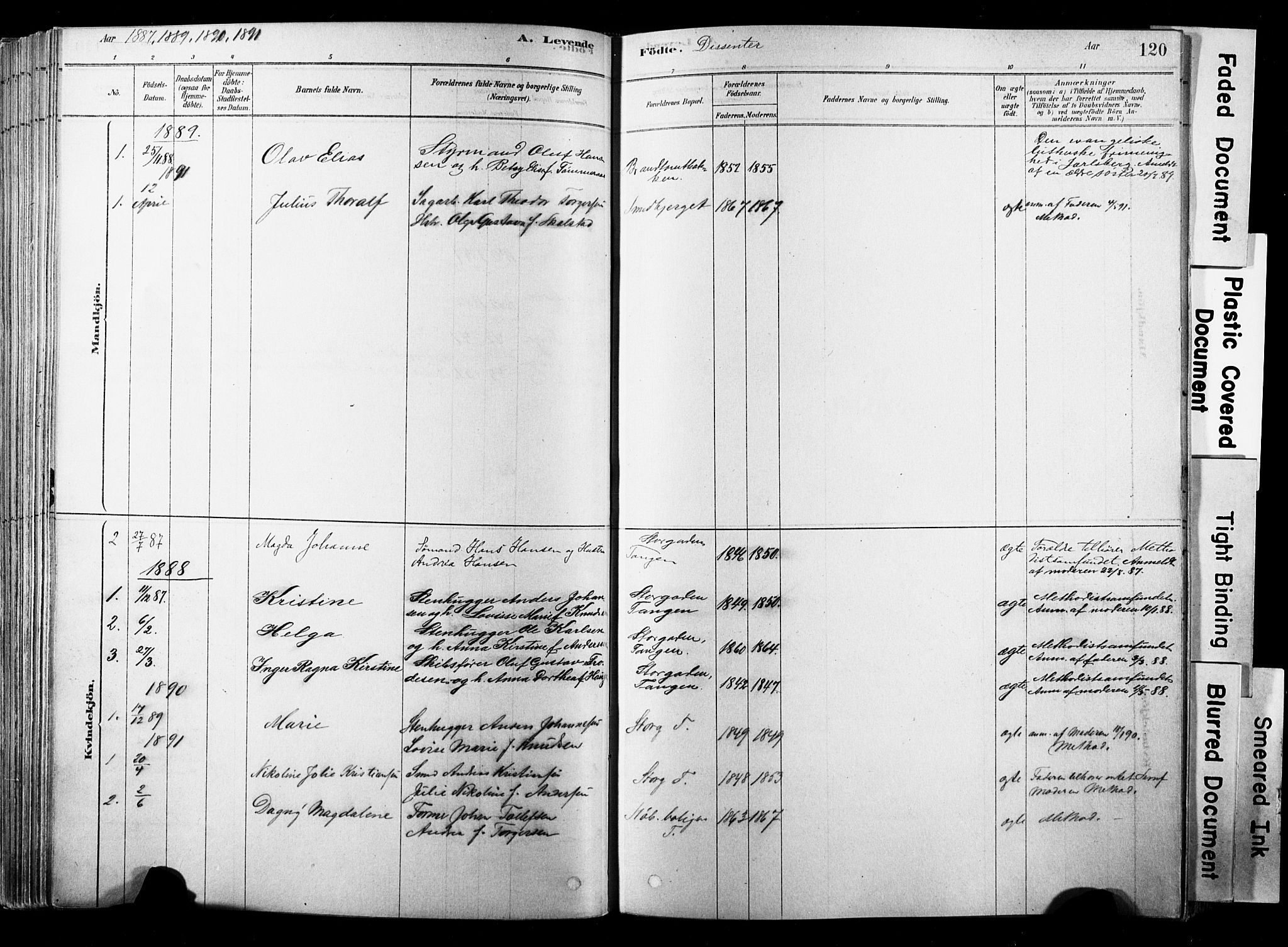 Strømsø kirkebøker, AV/SAKO-A-246/F/Fb/L0006: Parish register (official) no. II 6, 1879-1910, p. 120