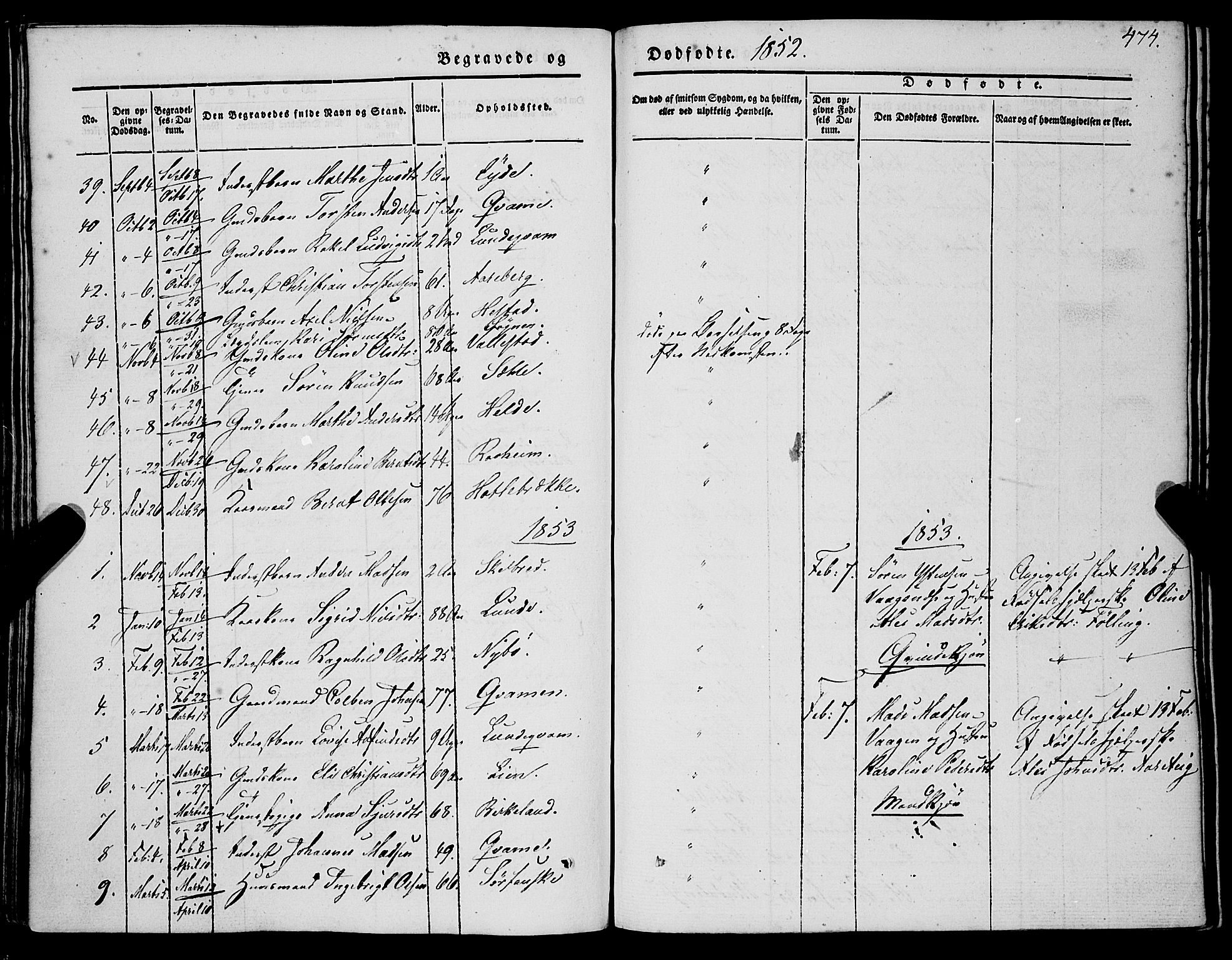 Gaular sokneprestembete, SAB/A-80001/H/Haa: Parish register (official) no. A 4II, 1841-1859, p. 474