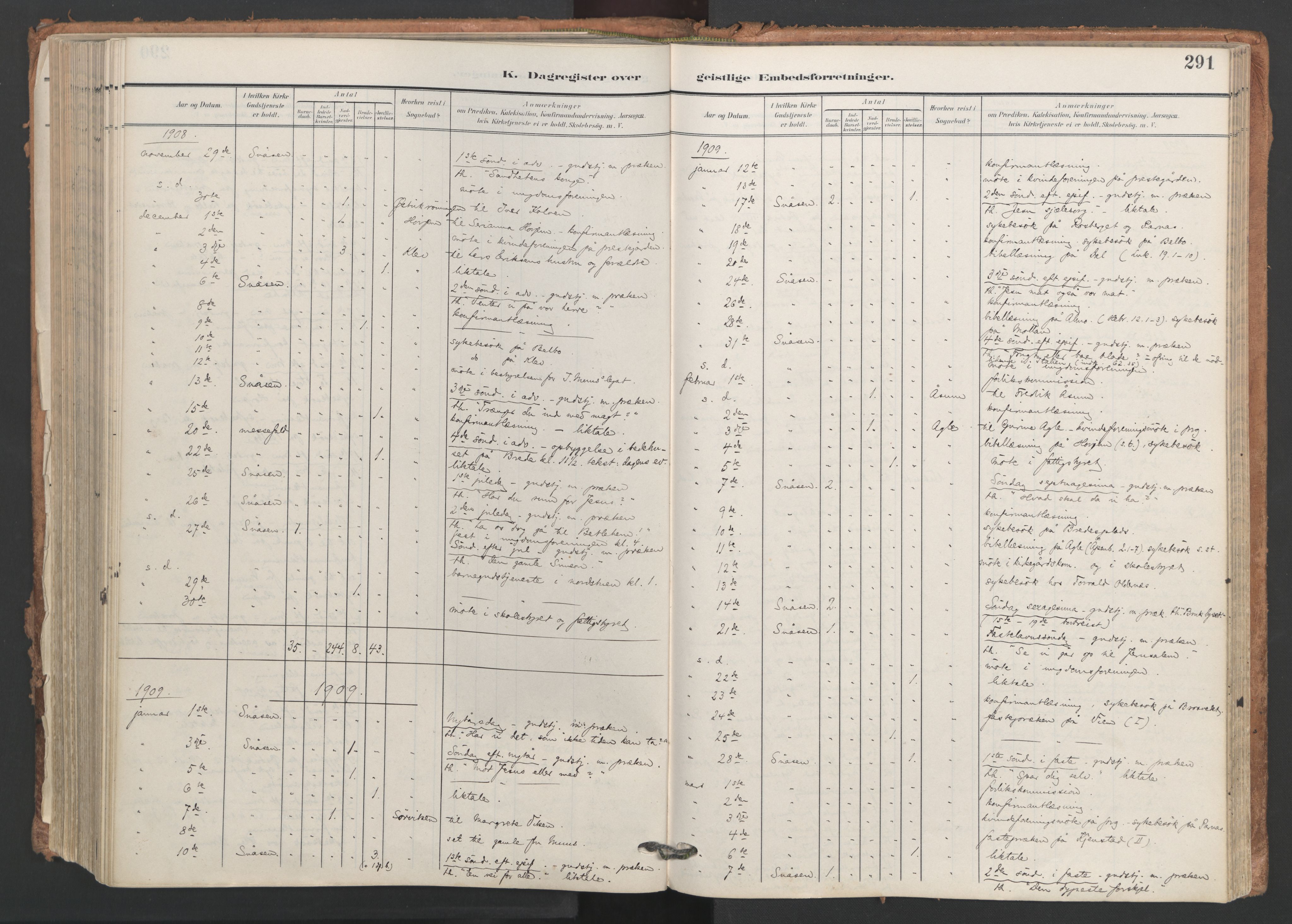 Ministerialprotokoller, klokkerbøker og fødselsregistre - Nord-Trøndelag, AV/SAT-A-1458/749/L0477: Parish register (official) no. 749A11, 1902-1927, p. 291