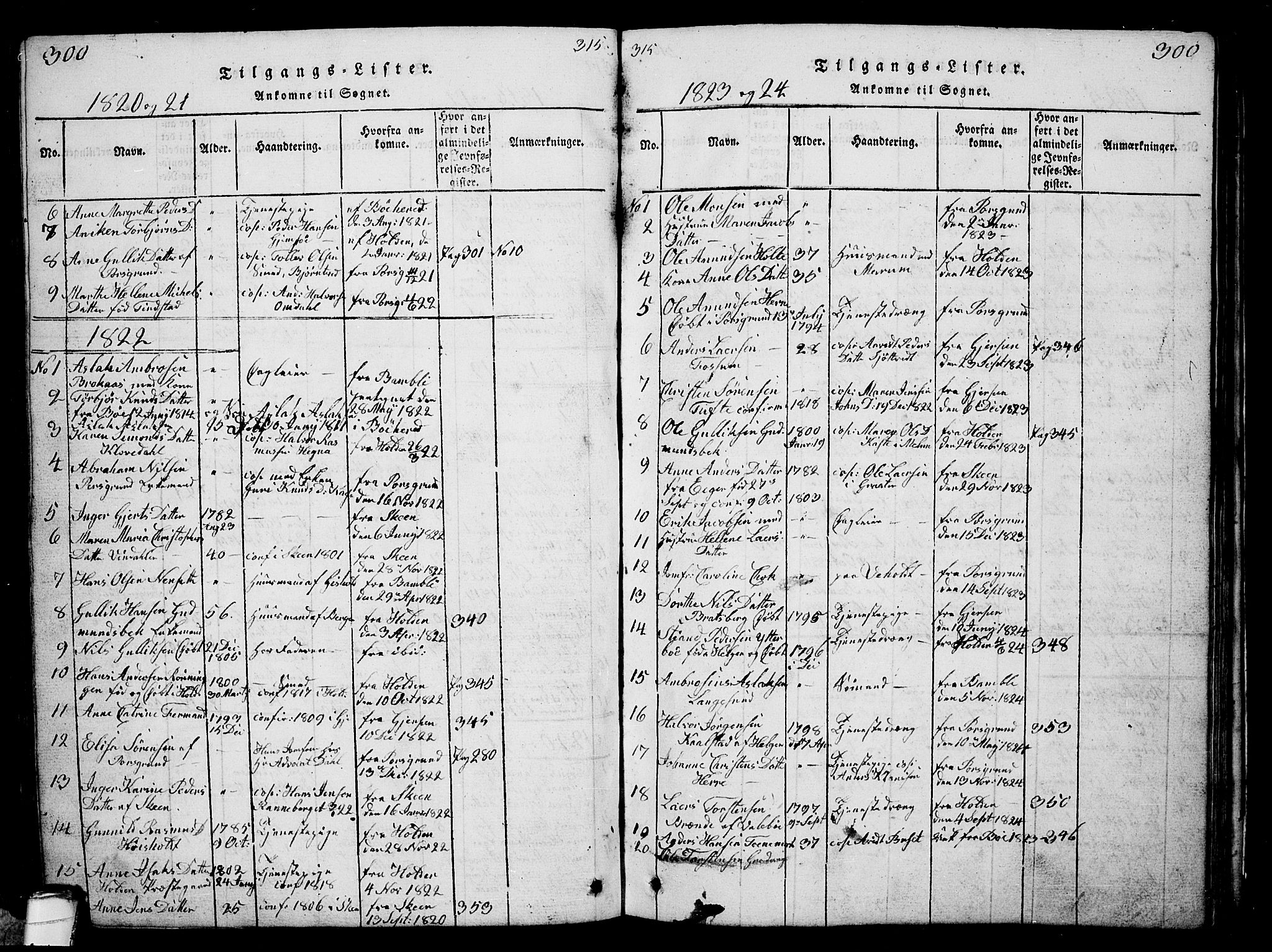 Solum kirkebøker, SAKO/A-306/G/Ga/L0001: Parish register (copy) no. I 1, 1814-1833, p. 300