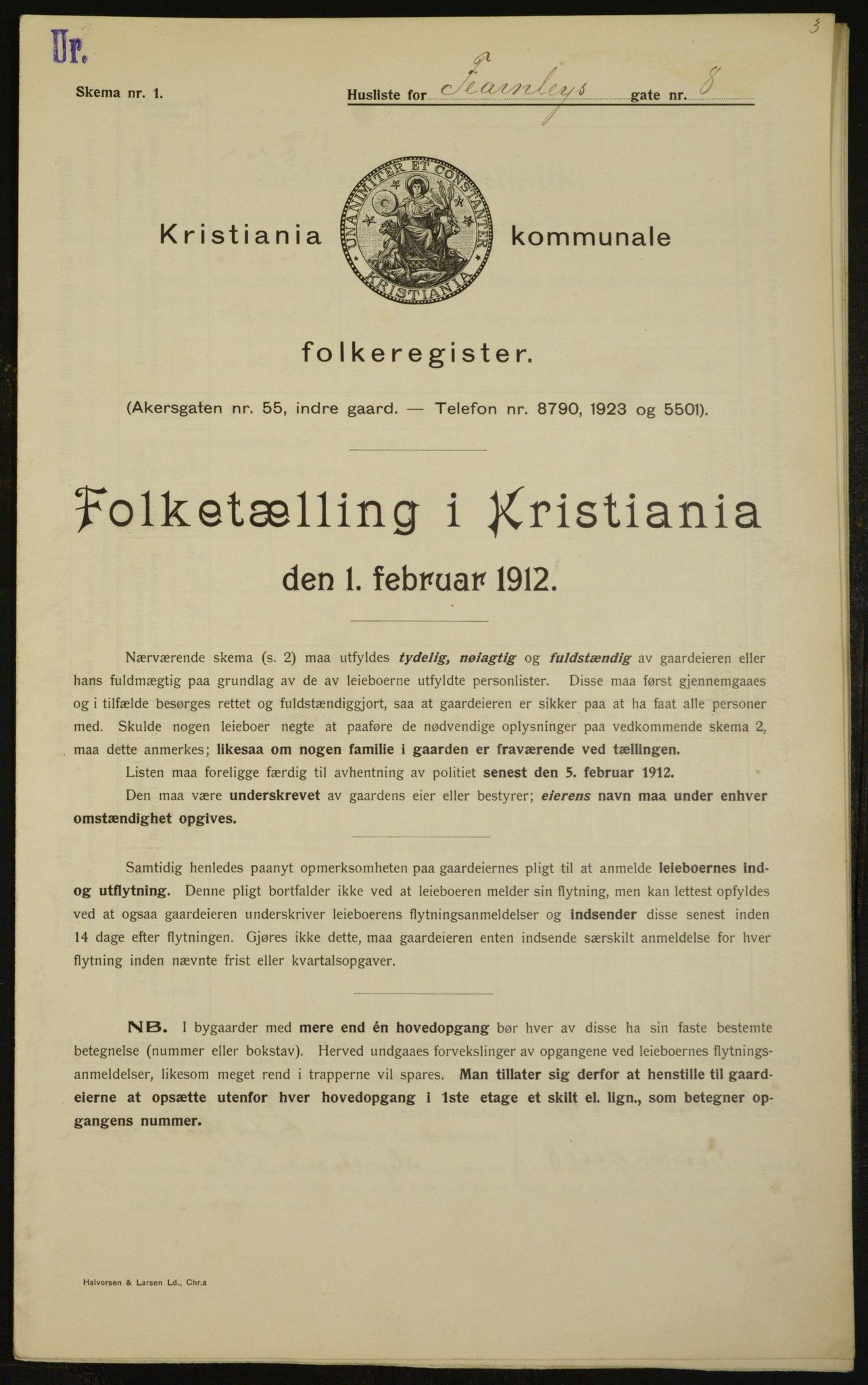 OBA, Municipal Census 1912 for Kristiania, 1912, p. 23940
