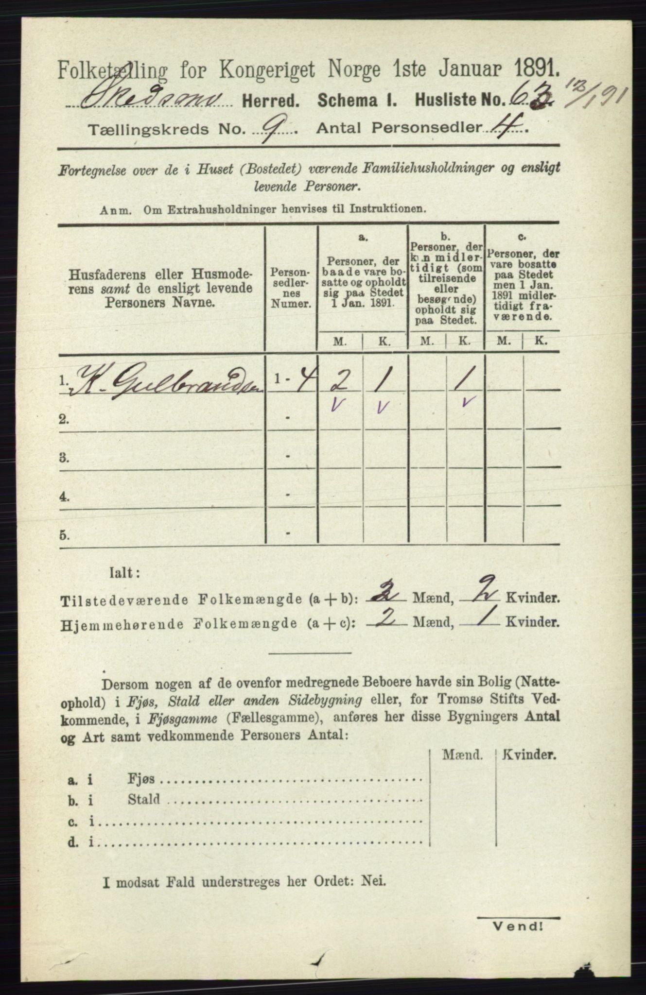 RA, 1891 census for 0231 Skedsmo, 1891, p. 5087