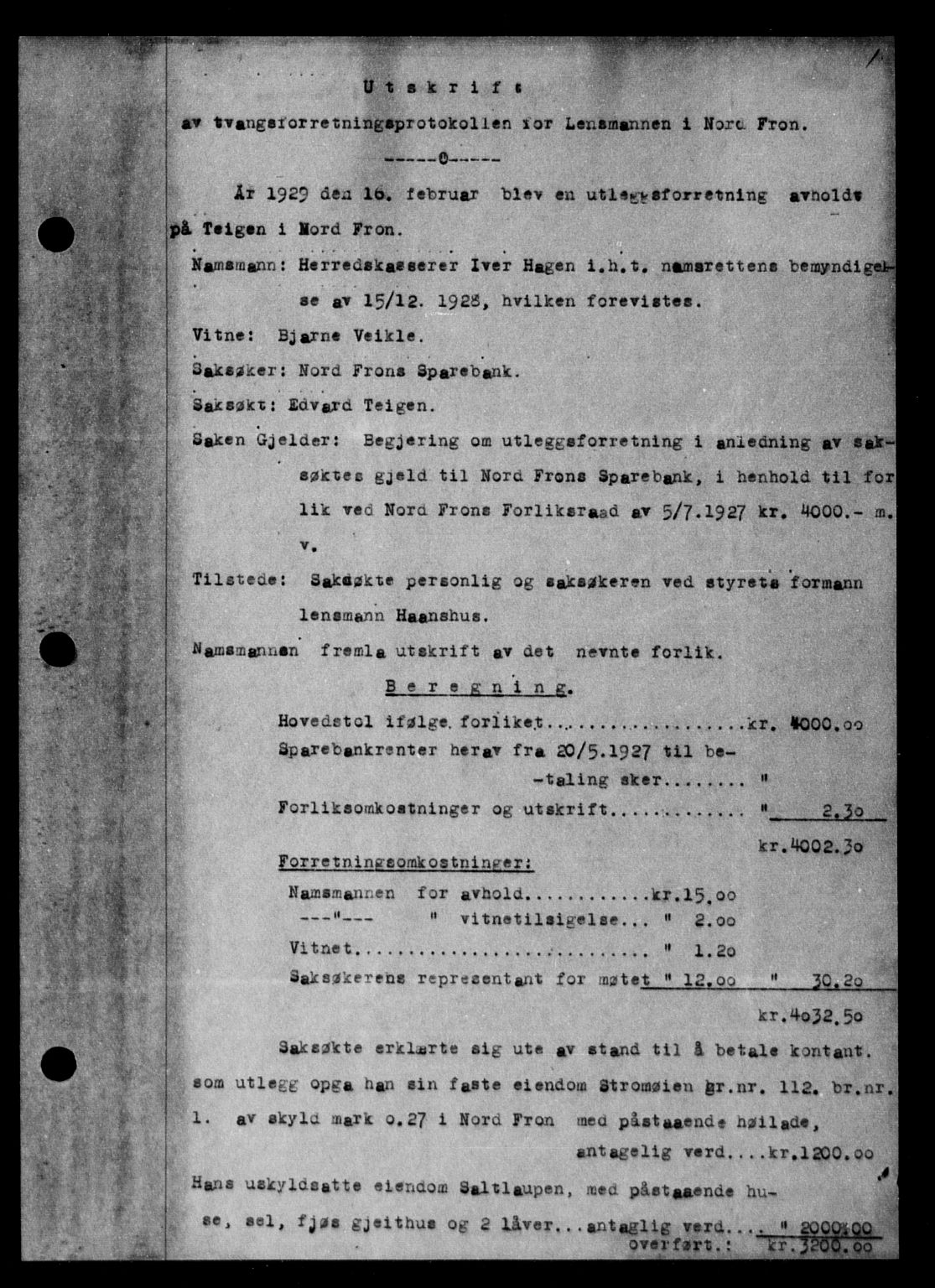 Nord-Gudbrandsdal tingrett, SAH/TING-002/H/Hb/Hba/L0029: Mortgage book no. 29, 1929-1929, p. 1