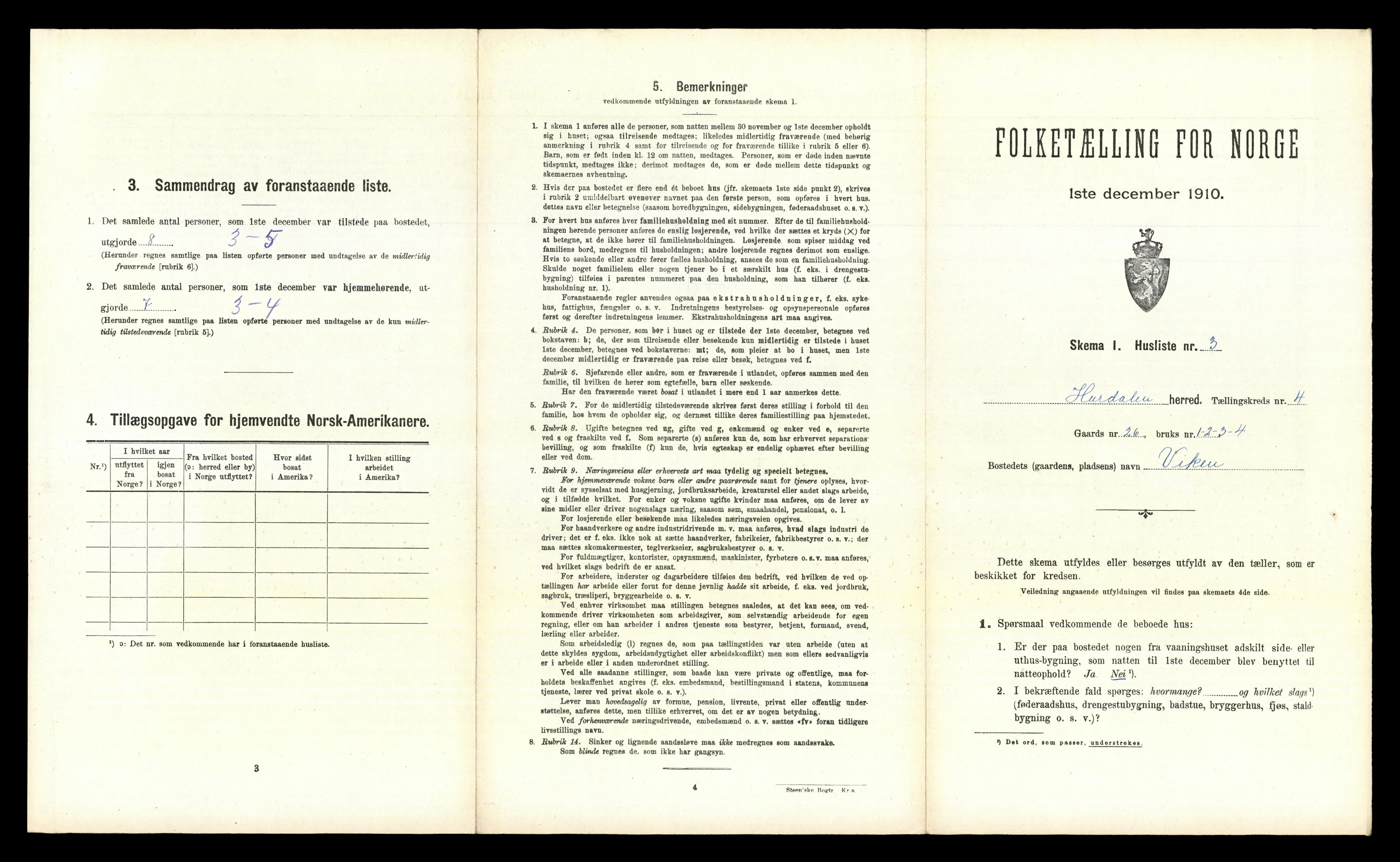 RA, 1910 census for Hurdal, 1910, p. 382