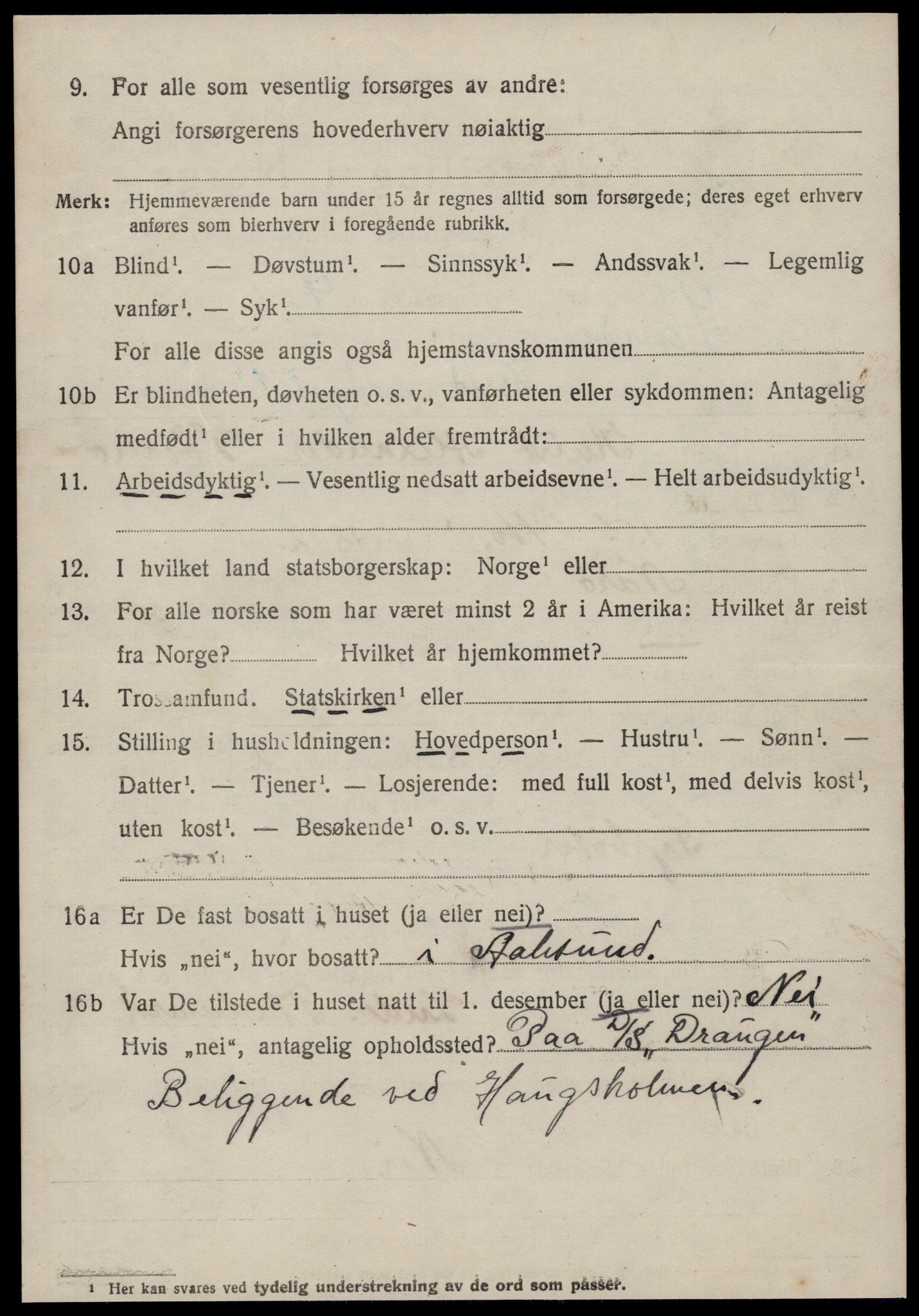 SAT, 1920 census for Sande (MR), 1920, p. 4265