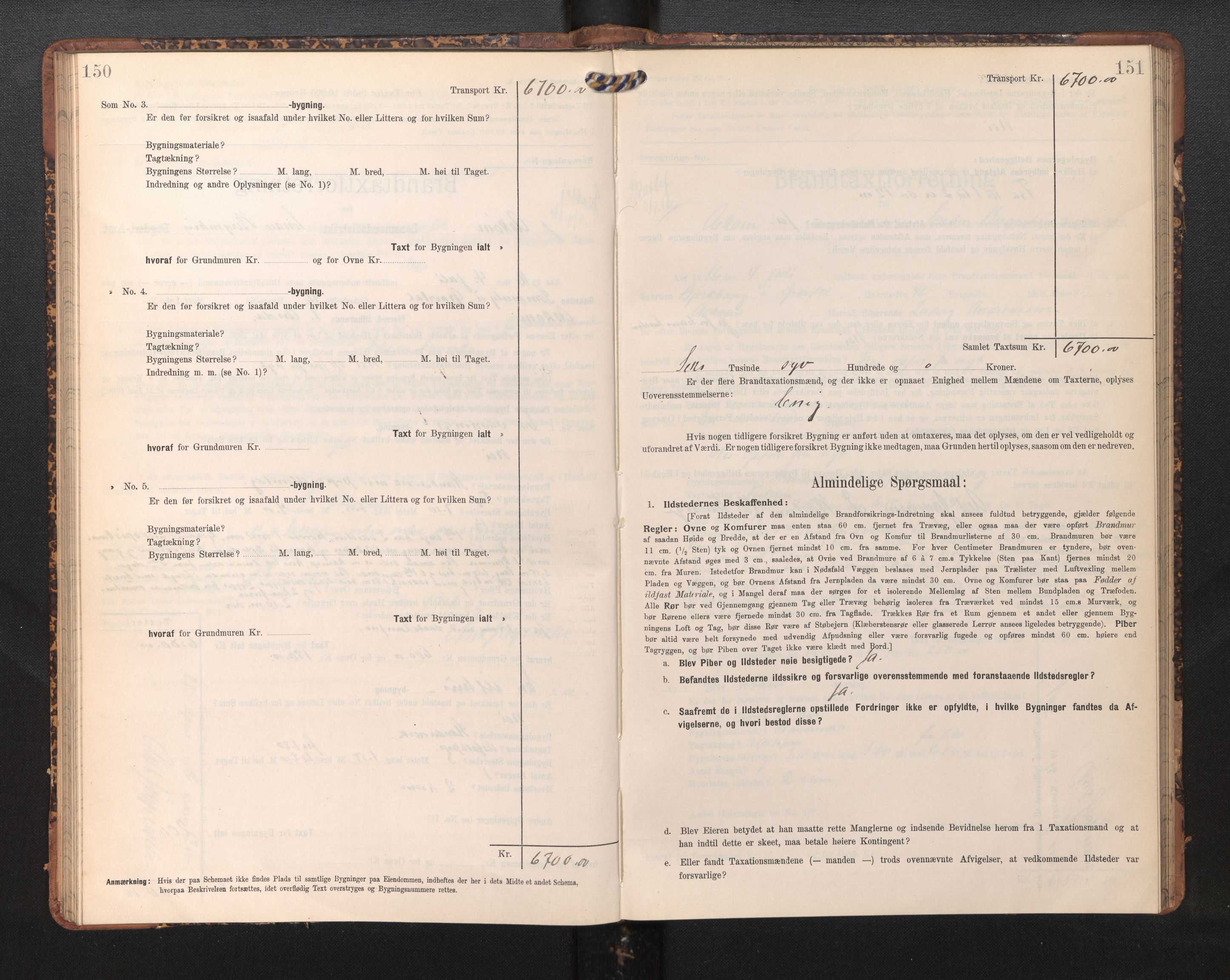 Lensmannen i Askøy, AV/SAB-A-31001/0012/L0006: Branntakstprotokoll, skjematakst, Laksevåg, 1907-1917, p. 150-151