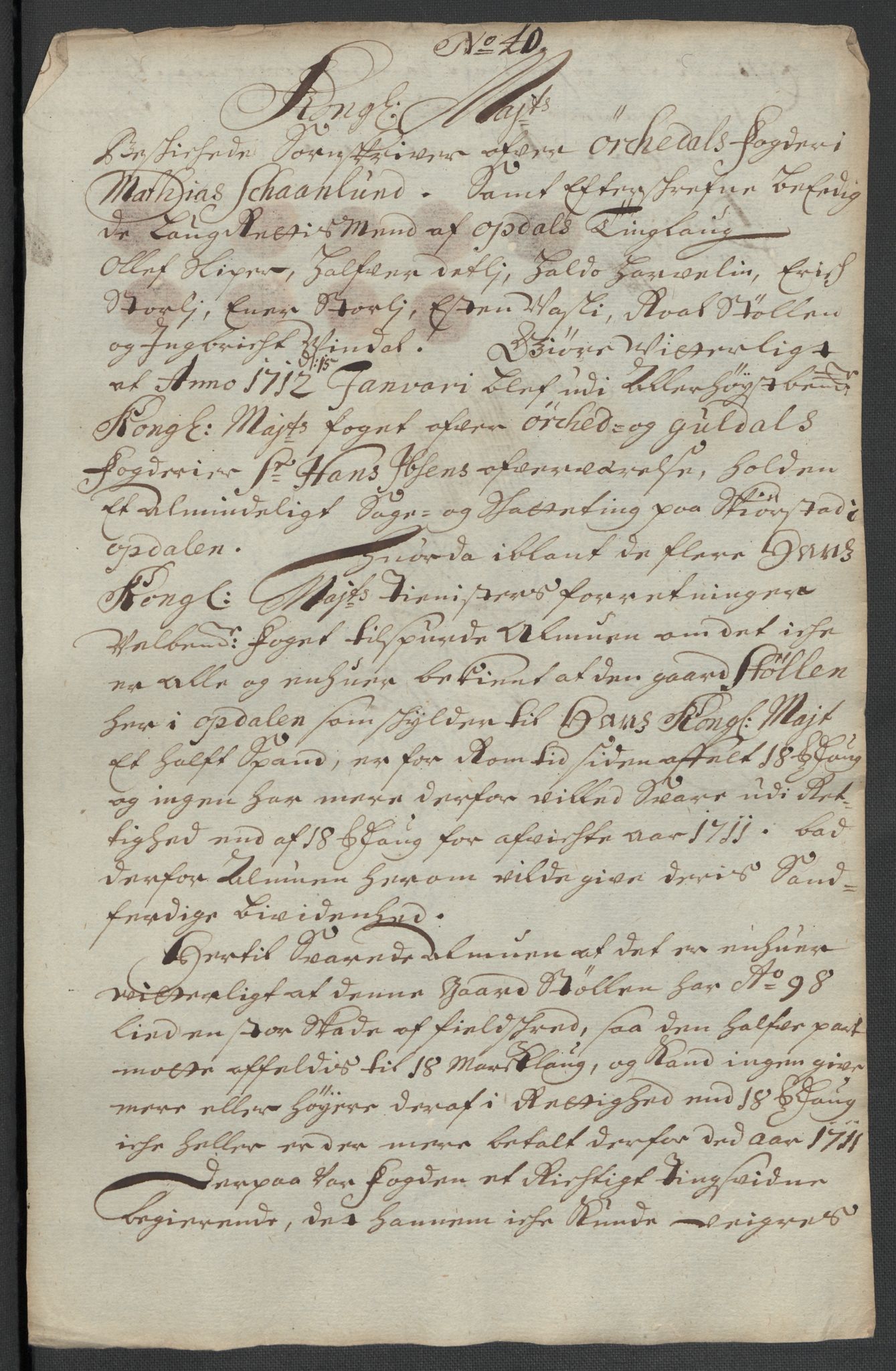 Rentekammeret inntil 1814, Reviderte regnskaper, Fogderegnskap, RA/EA-4092/R60/L3962: Fogderegnskap Orkdal og Gauldal, 1711, p. 289
